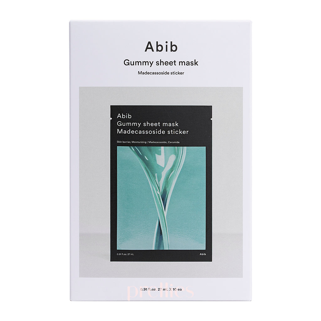 Abib Gummy Sheet Mask - Madecassoside Facial Mask (10 Sheet/Box) | Hydrating & Soothing for Dry & Sensitive Skin | Perfect for Night Routine & Self-Care Days
