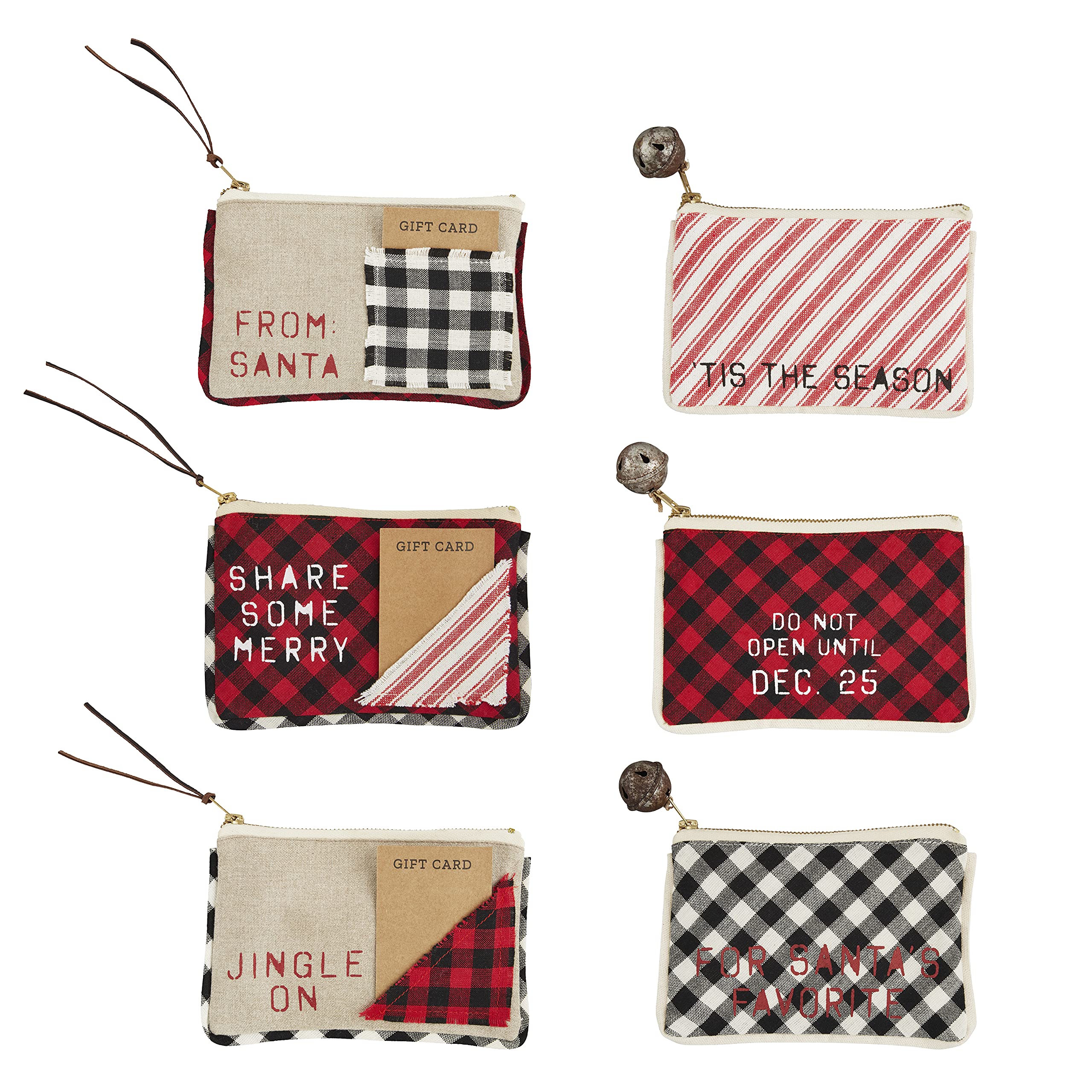 Christmas Card and Check Gift Pouch Set - 4