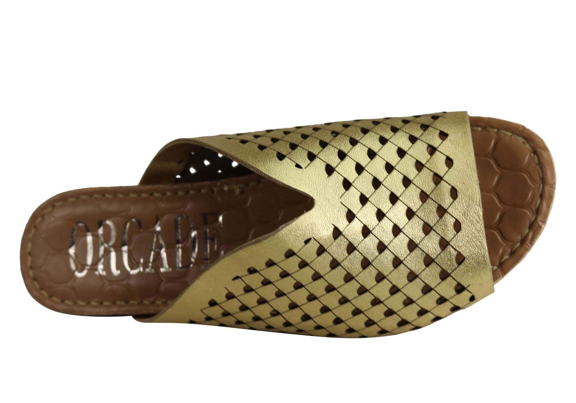 Orcade Natalie Women's Comfort Leather Slides Sandals - Made in Brazil - Perfect for Beach, Pool & Summer Casual Wear