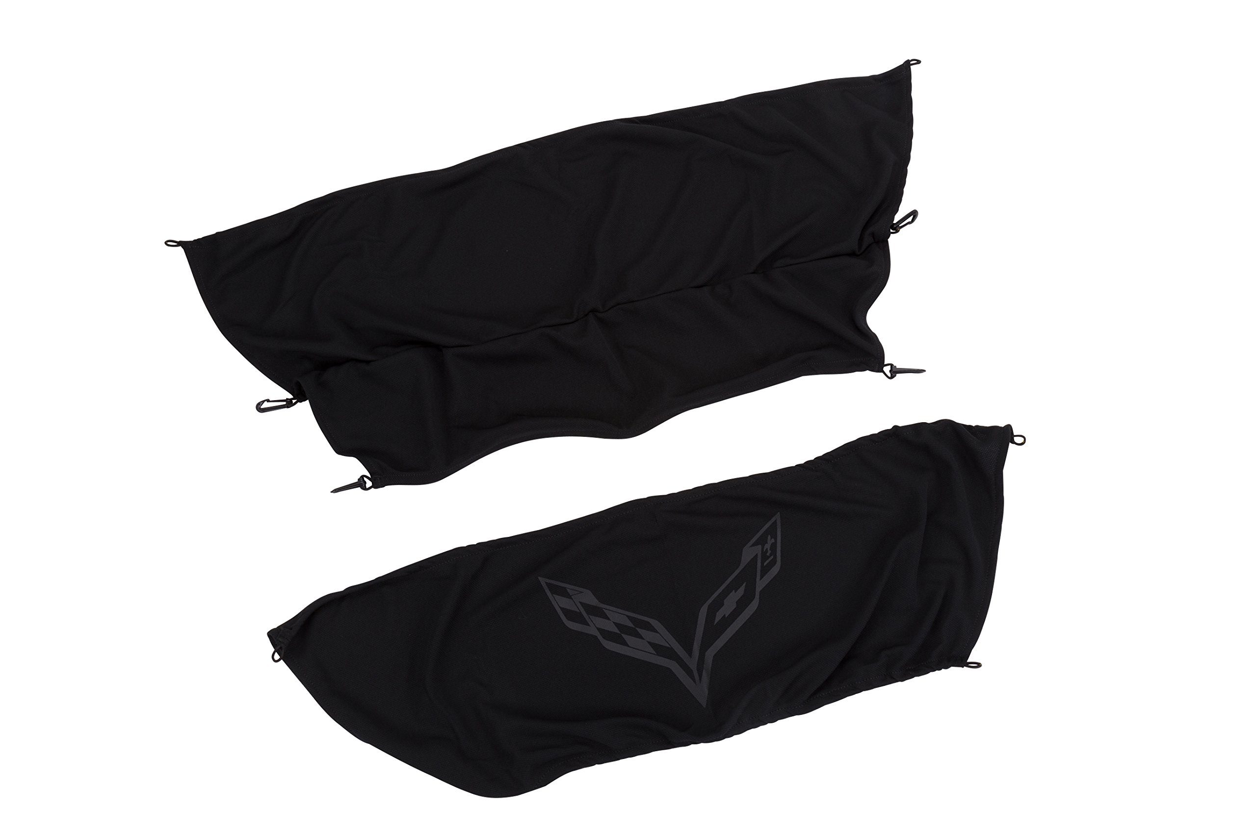 GM Accessories 22952948 Black Upper & Lower Cargo Shade with Crossed Flags Logo - Perfect for SUVs, Trucks & Crossovers to Protect & Organize Luggage