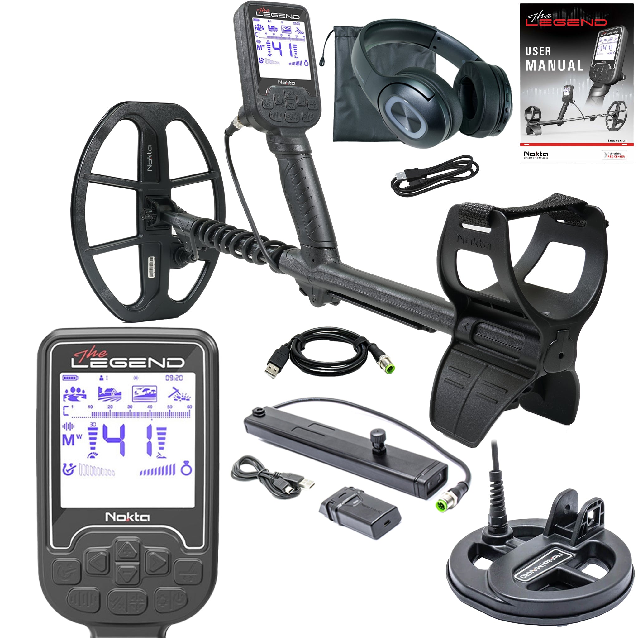 Nokta The Legend SMF Metal Detector Pro Pack with FREE Pinpointer, Digger, Hat & Accessories - Professional Metal Detecting Kit for Treasure Hunting, Beach & Field Exploration