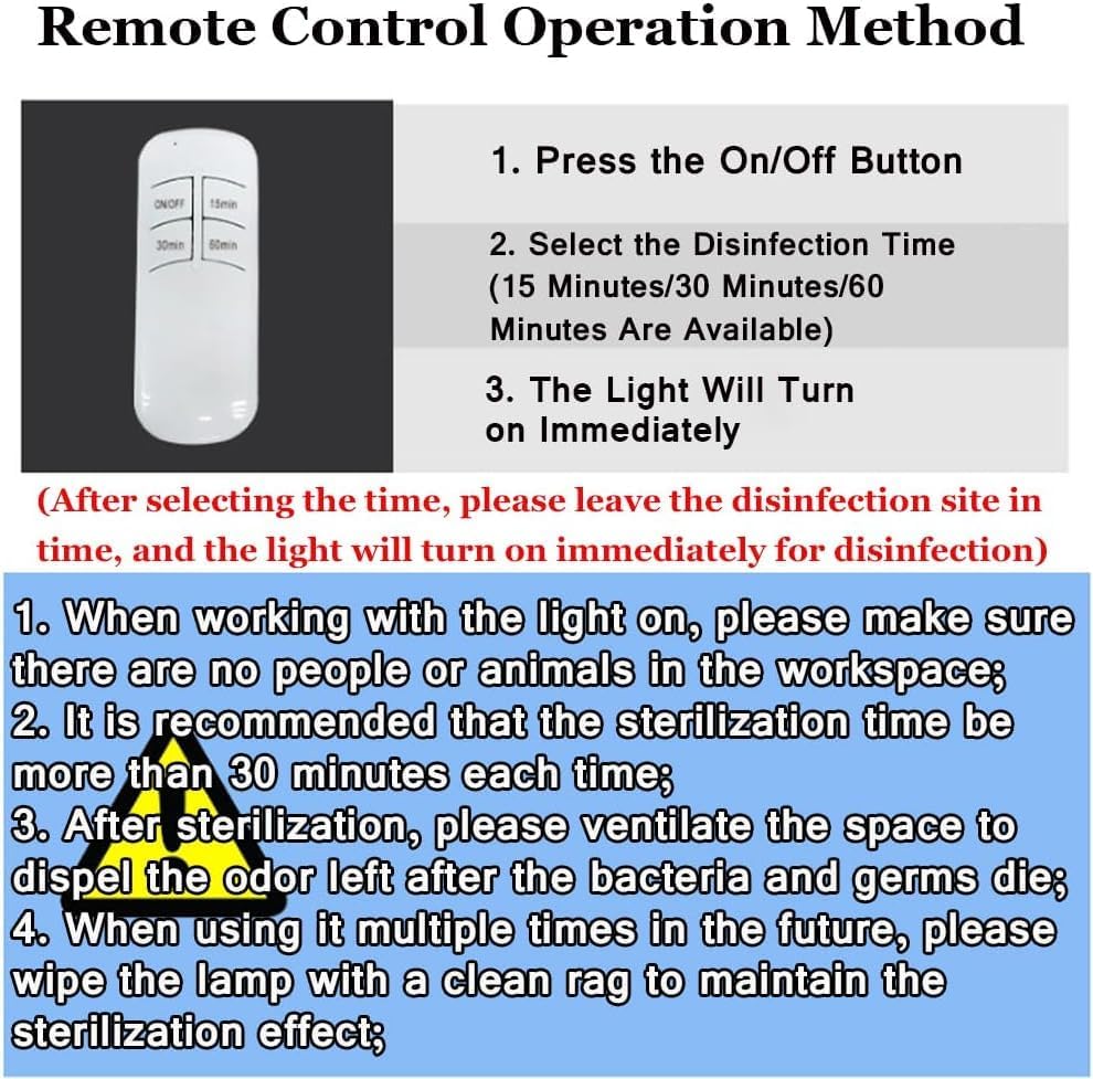 **UVLizer Uvo254 UV-C Disinfection Lamp with 3-Speed Timer & Remote Control - Covers 430 Sq Ft - Ideal for Home, School & Office Sanitization (3-Pack)**