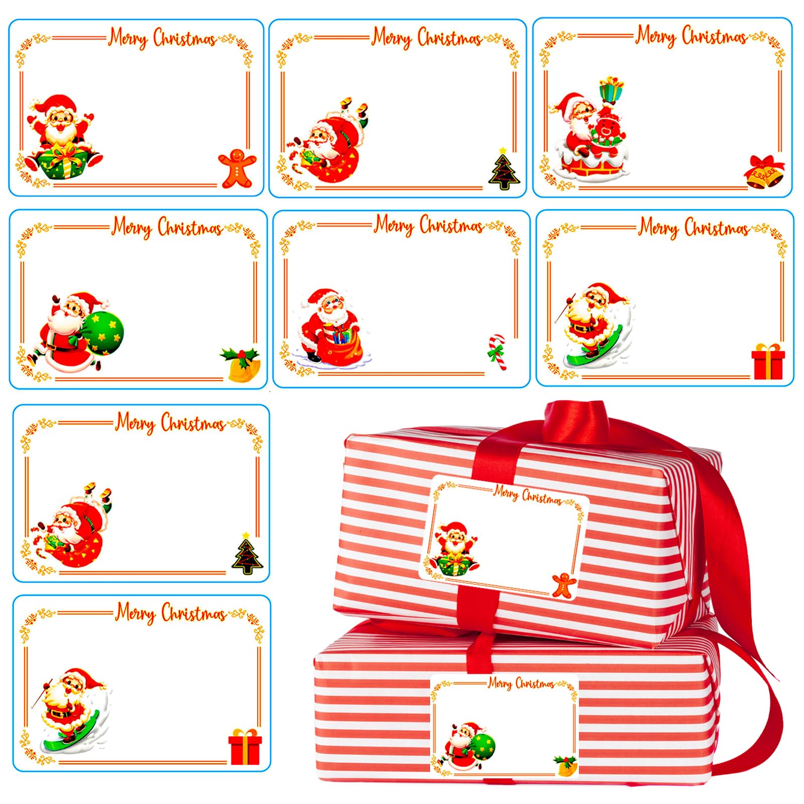 120Pcs Christmas Stickers Labels - Self Adhesive Holiday Gift Tags for Presents, Party Bags, Cards & Envelopes | Perfect for Christmas Gifts, Holiday Decorations & DIY Crafts