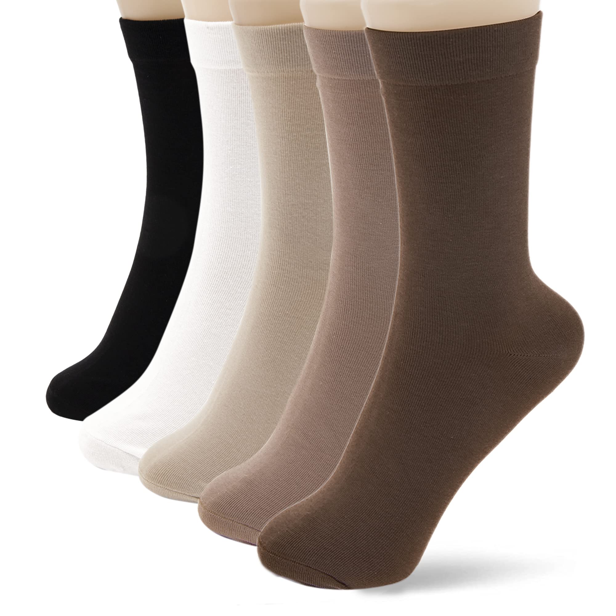 Women's Thin Crew Socks - Soft Cotton Dress Socks for Business & Casual Wear (3-6 Pairs) - Perfect for Office, Travel & Everyday Comfort