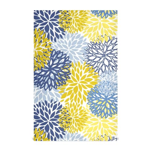 Yellow Blue Chrysanthemums