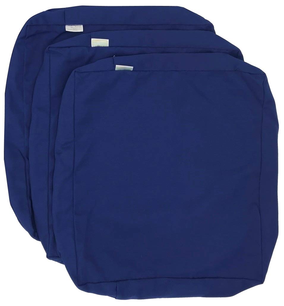 Waterproof Outdoor Patio Chair Cushion Covers - 24x22x4 Inch (Set of 3) - Royal Blue - Weather-Resistant & Durable for Garden, Poolside & Deck Furniture