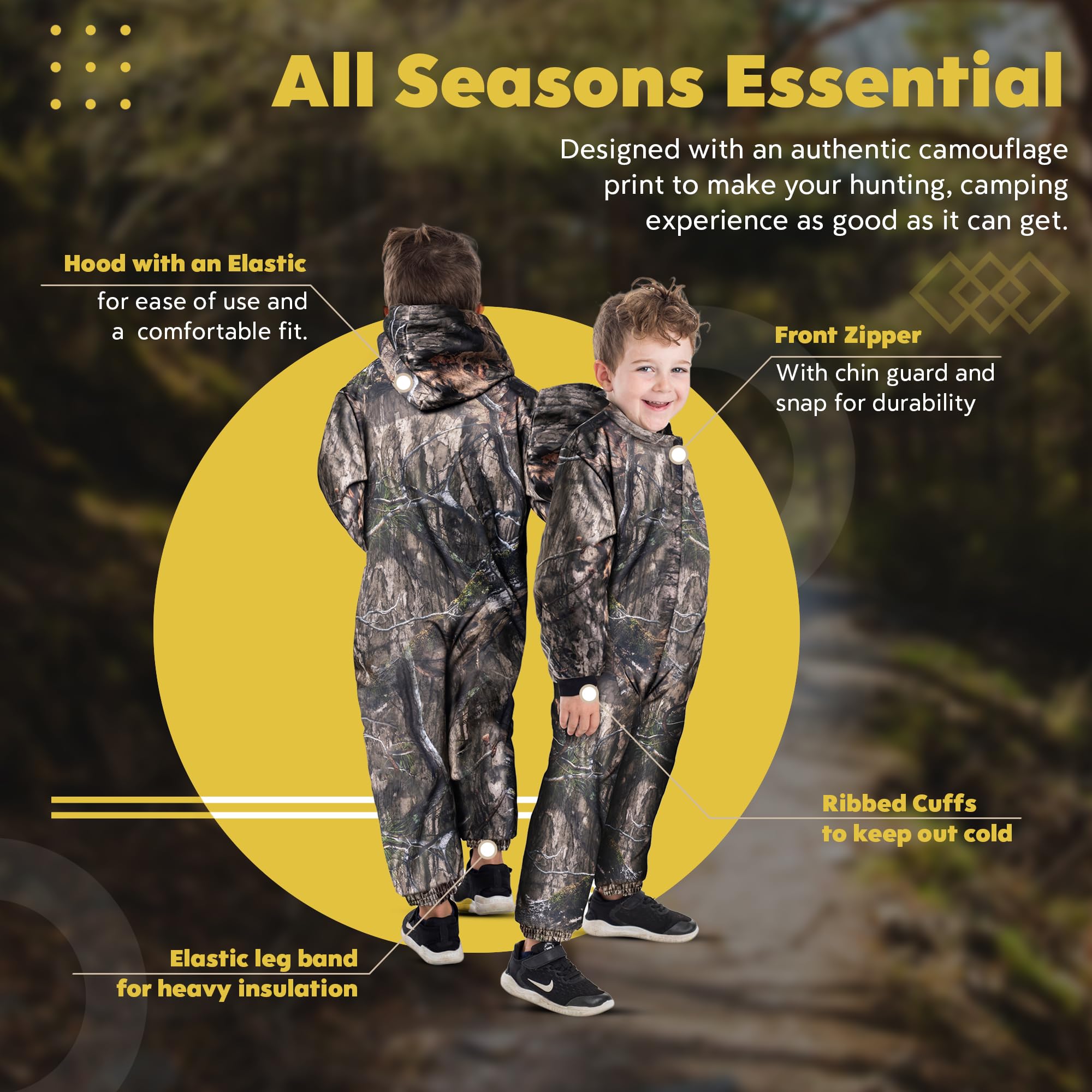 Treel TrailCrest Waterproof Infant & Toddler Snowsuits - Warm One-Piece Ski Overalls for Boys & Girls - Perfect for Winter Play, Skiing & Outdoor Adventures