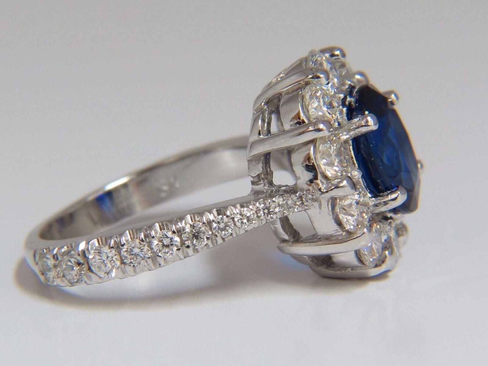 3.67CT GIA Certified Natural Vivid Royal Blue Diamond Cluster Ring in 18K Gold | Luxury Engagement & Wedding Jewelry for Special Occasions