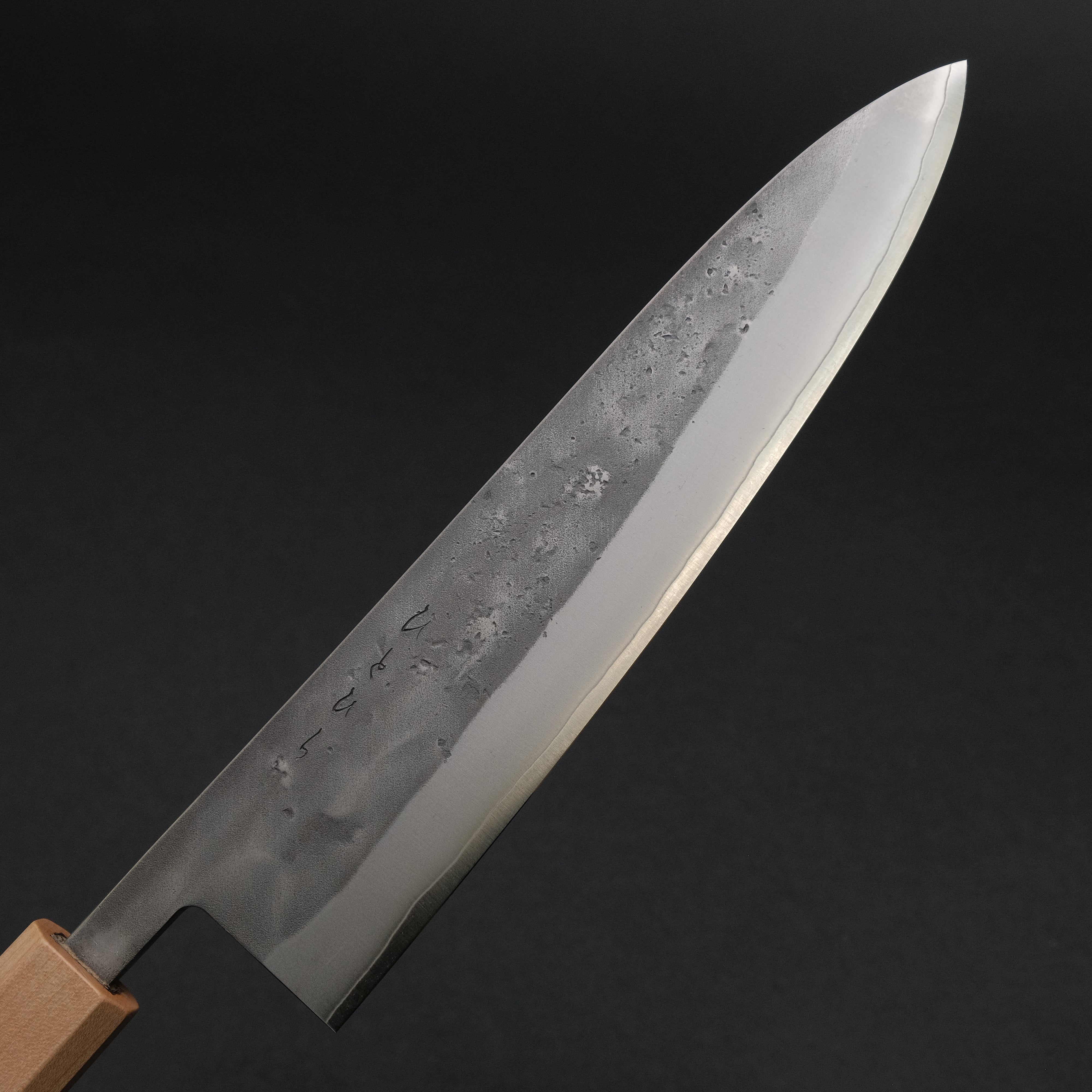 Hitohira TD SLD Nashiji Gyuto 210mm Japanese Chef Knife - Walnut Handle - High Carbon Stainless Steel Blade - Professional Kitchen Knife for Slicing, Dicing & Chopping Vegetables, Meat & Fish