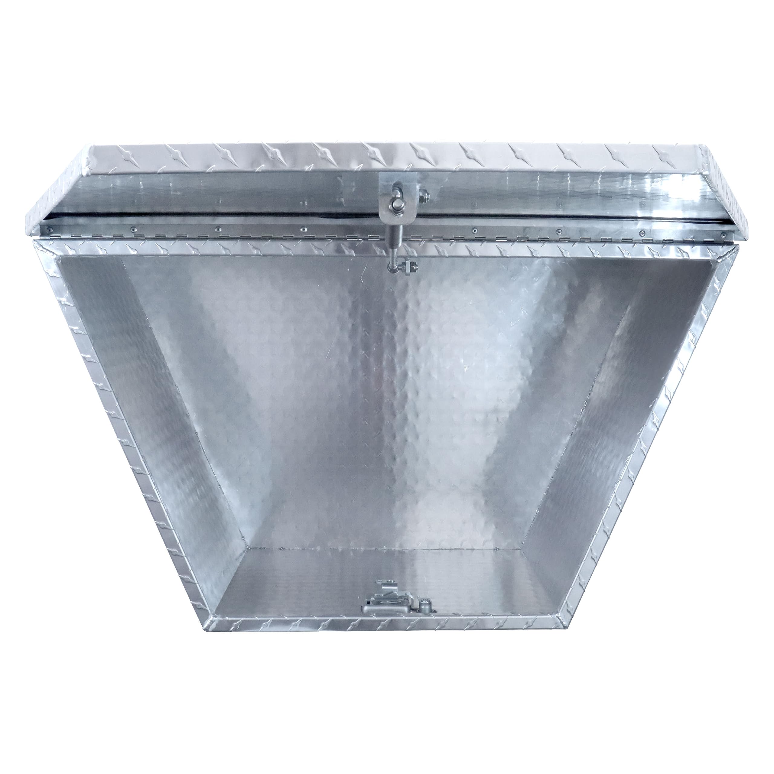 Extreme Max 5001.6097 Aluminum Diamond-Plate Locking Storage Box for Utility & Sport Trailers - Secure Cargo Organizer for Camping, Boating & Outdoor Adventures