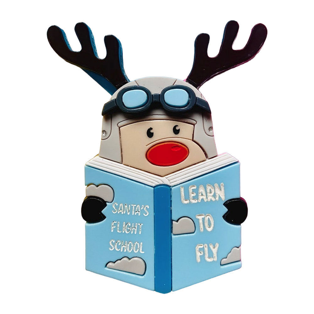 Christmas Collection Flight Lessons Acrylic Brooch by Makokot Design - Unique Holiday Gift for Aviation Enthusiasts & Christmas Decor