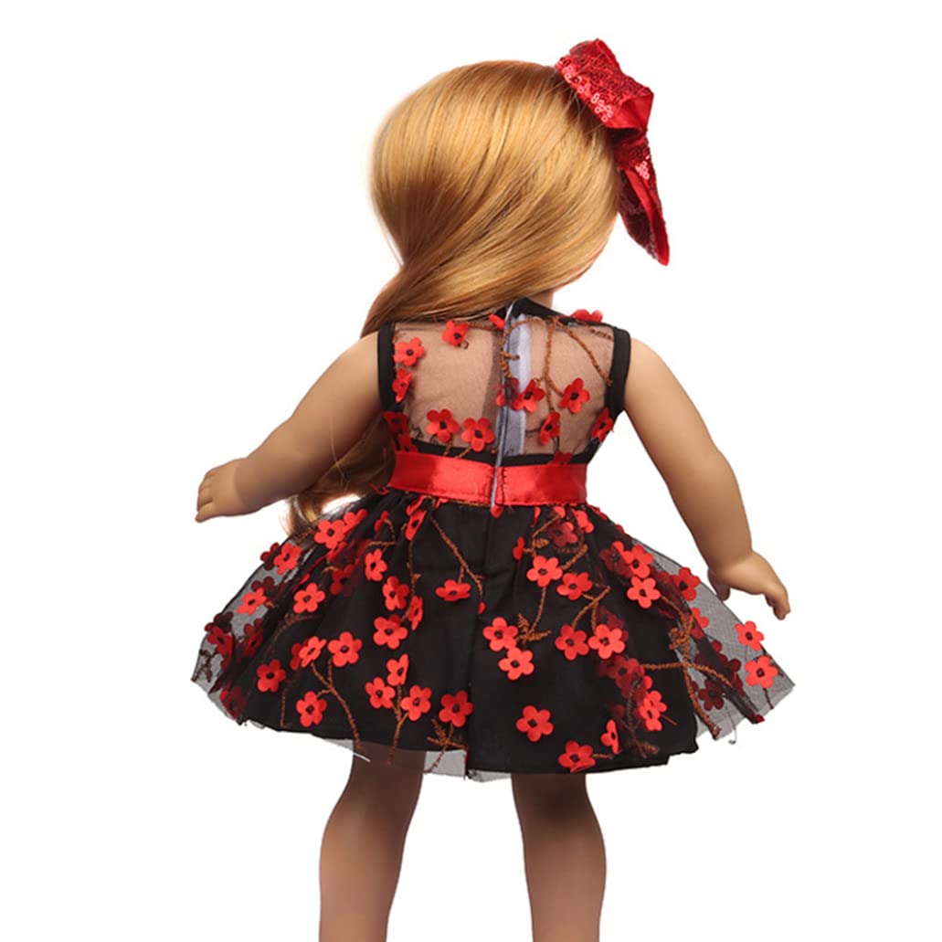 18 Inch Doll Clothes for Girls - Fashionable Doll Dress with Hair Band & Accessories (Black) | Perfect for Playtime, Dress-Up & Collectible Dolls