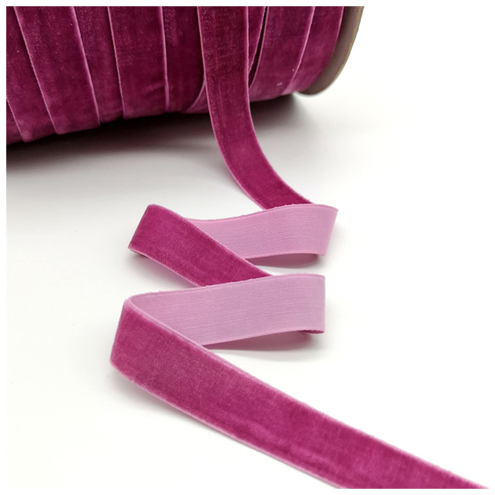 5 Yards 6-25mm Velvet Ribbon for Wedding Party Decorations - DIY Gift Wrapping, Hair Bowknot & Christmas Crafts - Handmade Gold Streamers (Mauve, 15mm Wide) - Perfect for Birthday Celebrations, Bridal Showers & Home Decor