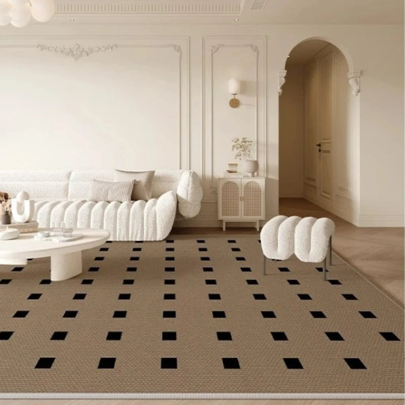 Reign Geometric Grid Spillproof Pet Friendly Area Rug - Non-Slip Washable Living Room Carpet for Dogs & Cats - Perfect for Home, Office, and High Traffic Areas