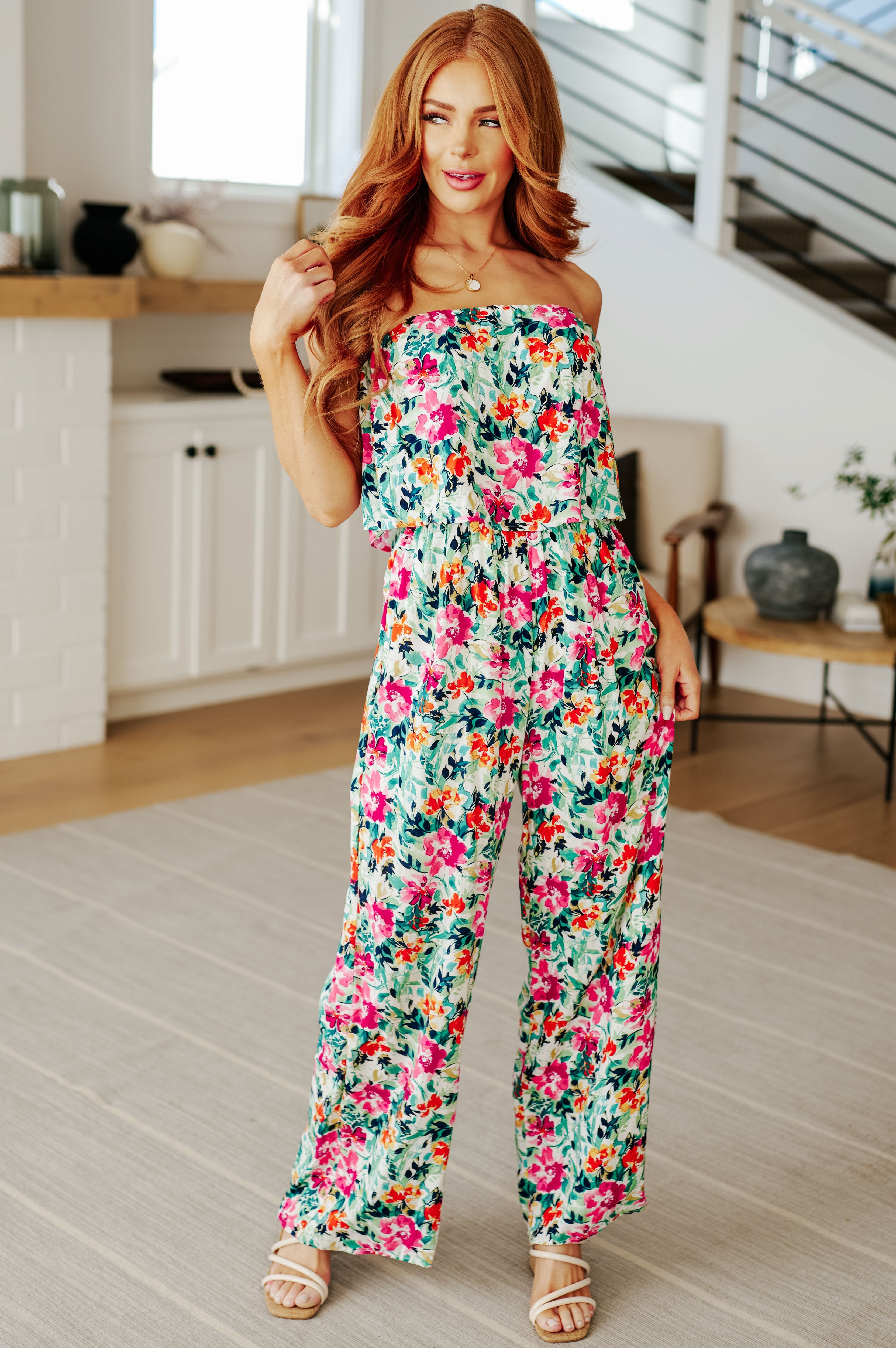 Stylish Green Floral Jumpsuit for Women - Trendy Party Outfit & Summer Fashion | Perfect for Weddings, Cocktail Parties & Date Nights