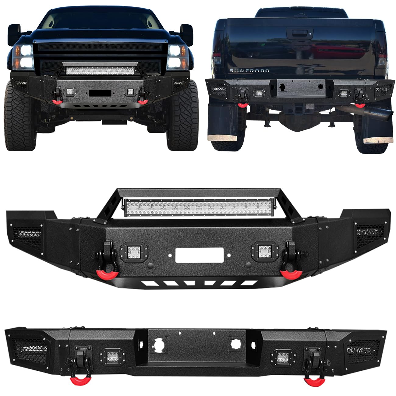 VIJAY Bumper for 2011-2014 Chevy Silverado 2500/3500 - Winch & Lights Ready | Off-Road Upgrade