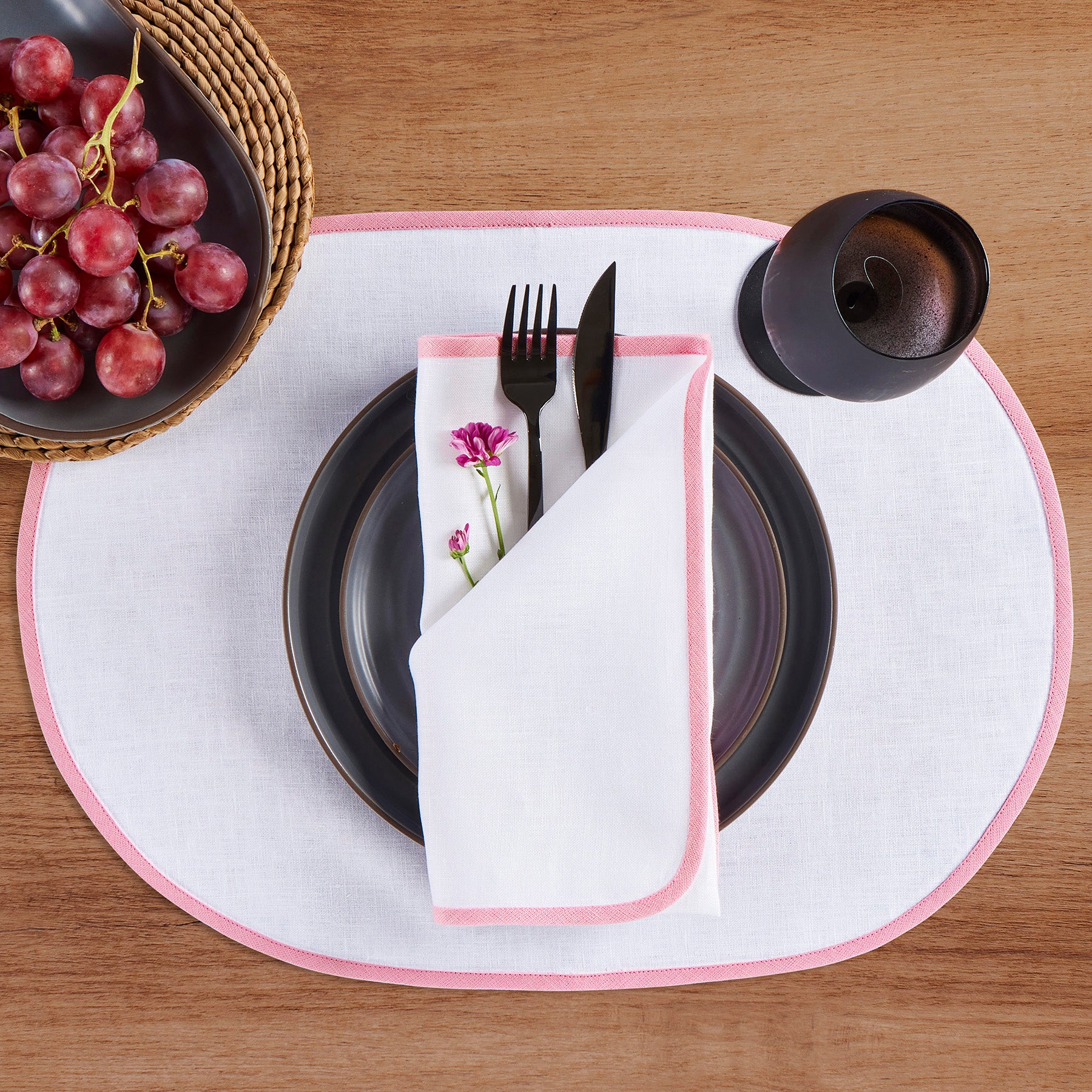 Chloe Oval Placemats Set of 4 - Elegant Table Mats for Dining Room, Kitchen, and Party Decor - Perfect for Thanksgiving, Christmas, and Everyday Use