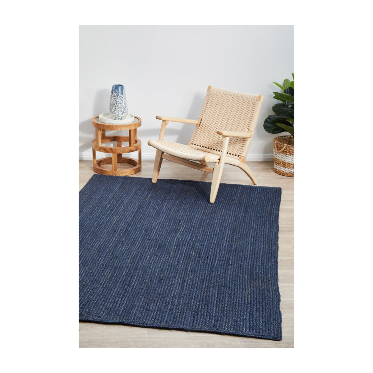 Bondi Rectangle Rug - Navy Blue Modern Area Rug for Living Room, Bedroom & Office - Soft & Durable Home Decor