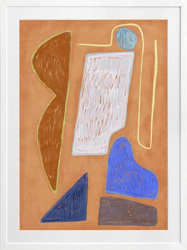 Desert Geo I Framed Art Print - Modern Abstract Wall Decor for Living Room, Bedroom & Office - Perfect for Home & Office Decor