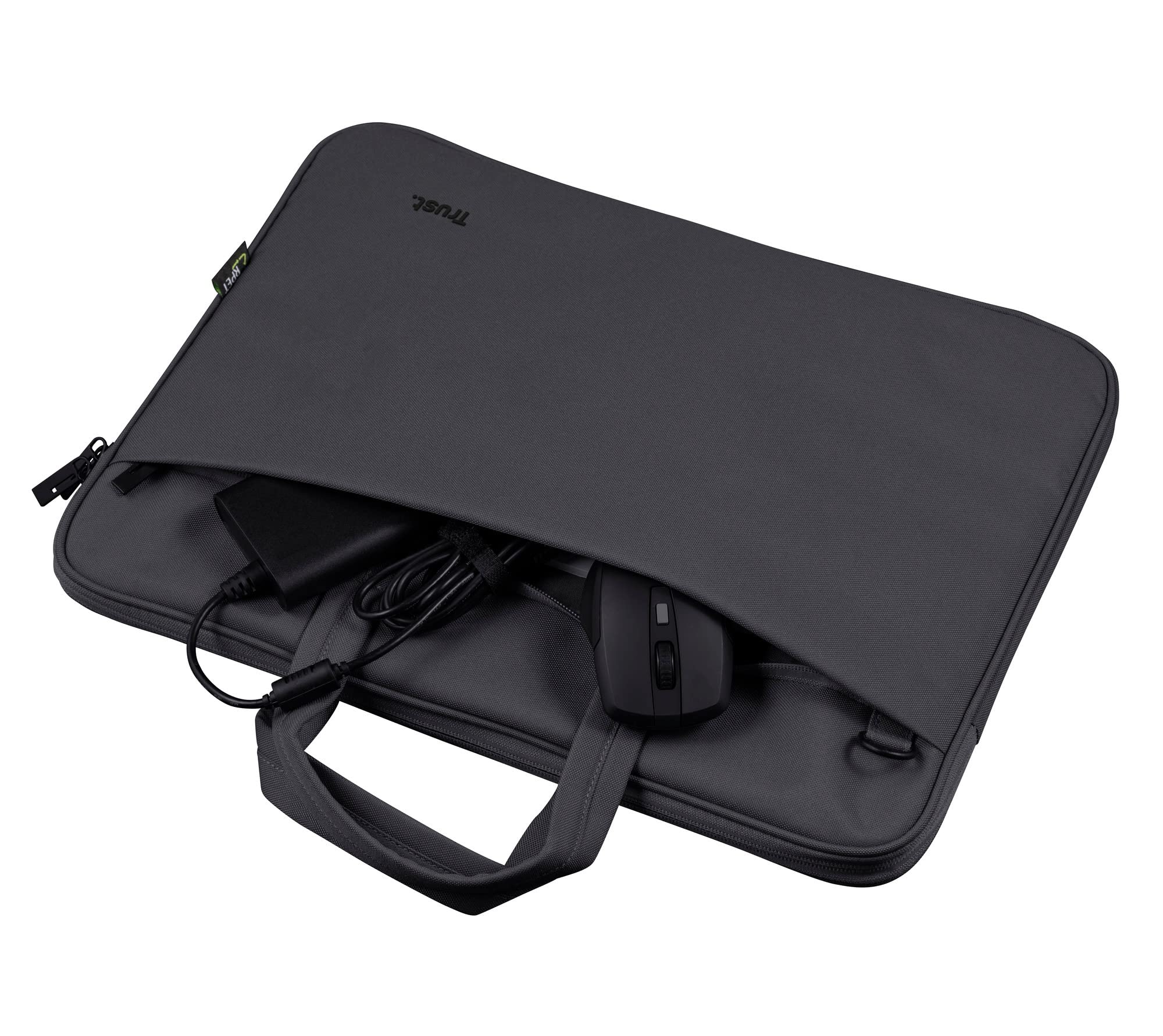 Trust Bologna Eco-Friendly 16 Inch Laptop Bag with Shoulder Strap | Recycled Plastic RPET Lightweight Work Bag for Travel, Business, Office & School | Sustainable Carrying Case for Everyday Use