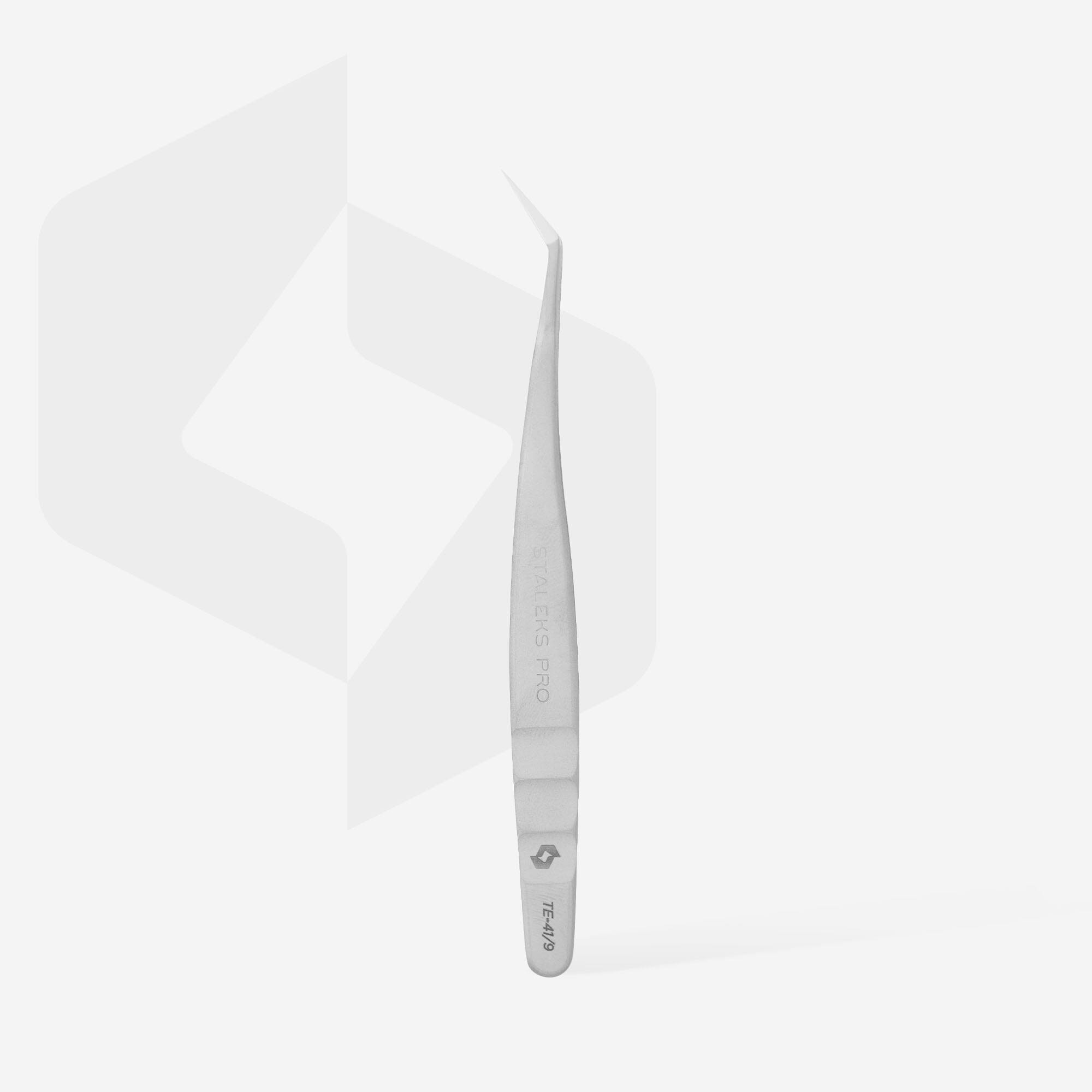 Professional Eyelash Tweezers EXPERT 41 TYPE 9 - L-Shaped 35mm Precision Eyelash Extension Tools for Salon & Home Use - Perfect for Lash Artists & DIY Beauty