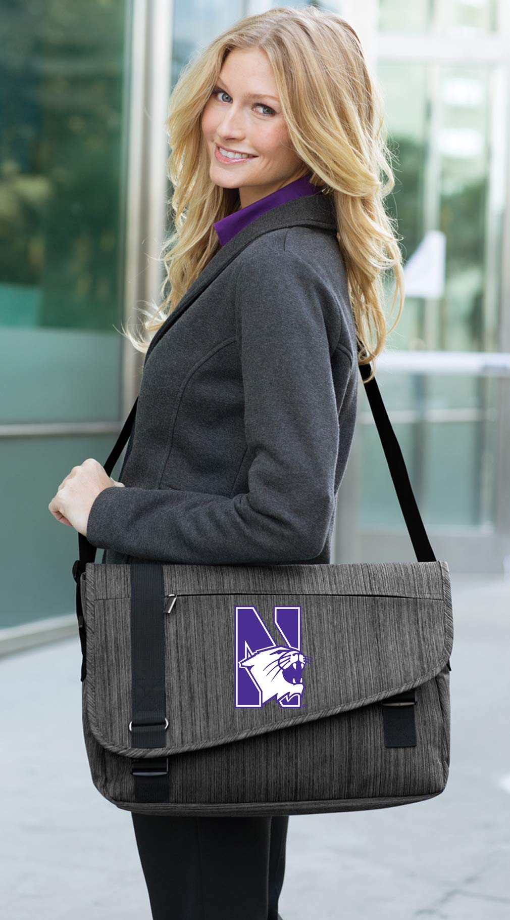 Premium Northwestern University Laptop Messenger Bag - Official Northwestern Wildcats School Spirit Design - Perfect for Students, Alumni & Fans - Durable College Essentials for Work, Campus & Travel