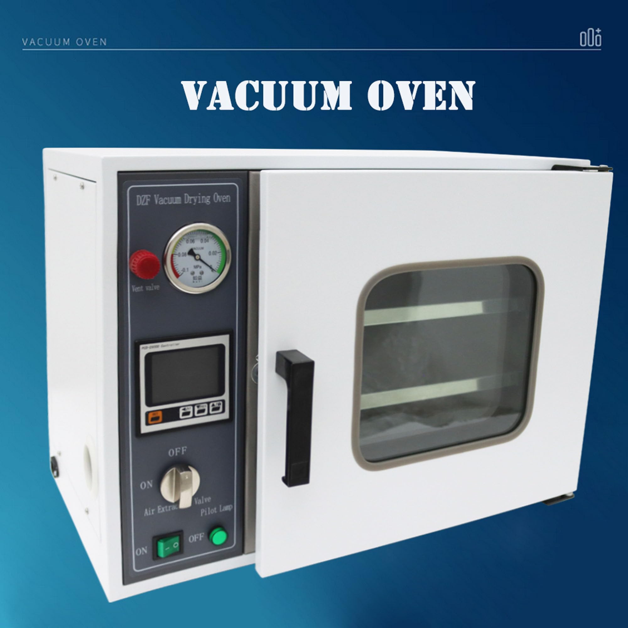 110V 0.9Cu ft Vacuum Drying Oven with 304 Stainless Steel Inner Liner, LCD Display & Silicone Oil Pressure Gauge - 600W for Lab, Jewelry Making, and Electronics Drying