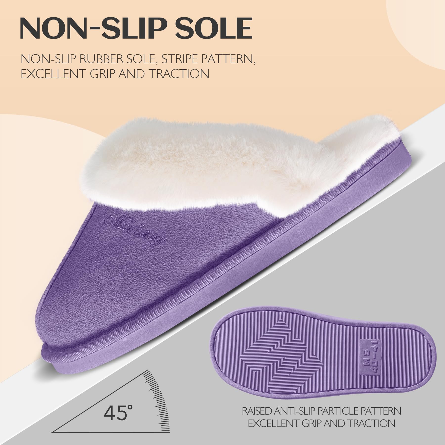 Women's Fluffy Memory Foam Slippers - Non-Slip Indoor/Outdoor House Shoes for Comfort & Warmth - Perfect for Home, Office, and Relaxation