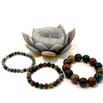 Ocean Jasper Bracelet for Women - Natural Stone Beaded Healing Jewelry for Stress Relief & Positive Energy - Perfect for Meditation, Yoga & Spiritual Gifts