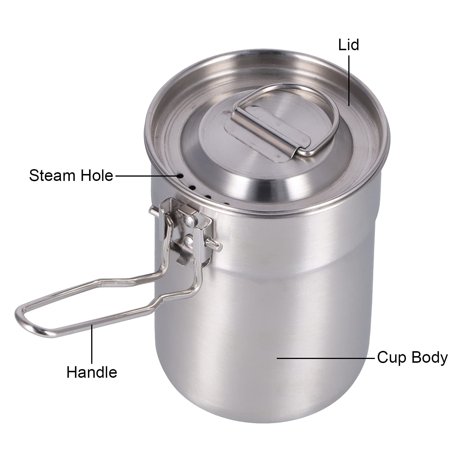 1L Stainless Steel Coffee Percolator - Portable Outdoor Coffee Maker for Camping, Hiking & Travel - Fast Brewing Camping Cookware with Foldable Handle & Lid - Perfect for Backpacking, Picnics & RV Trips