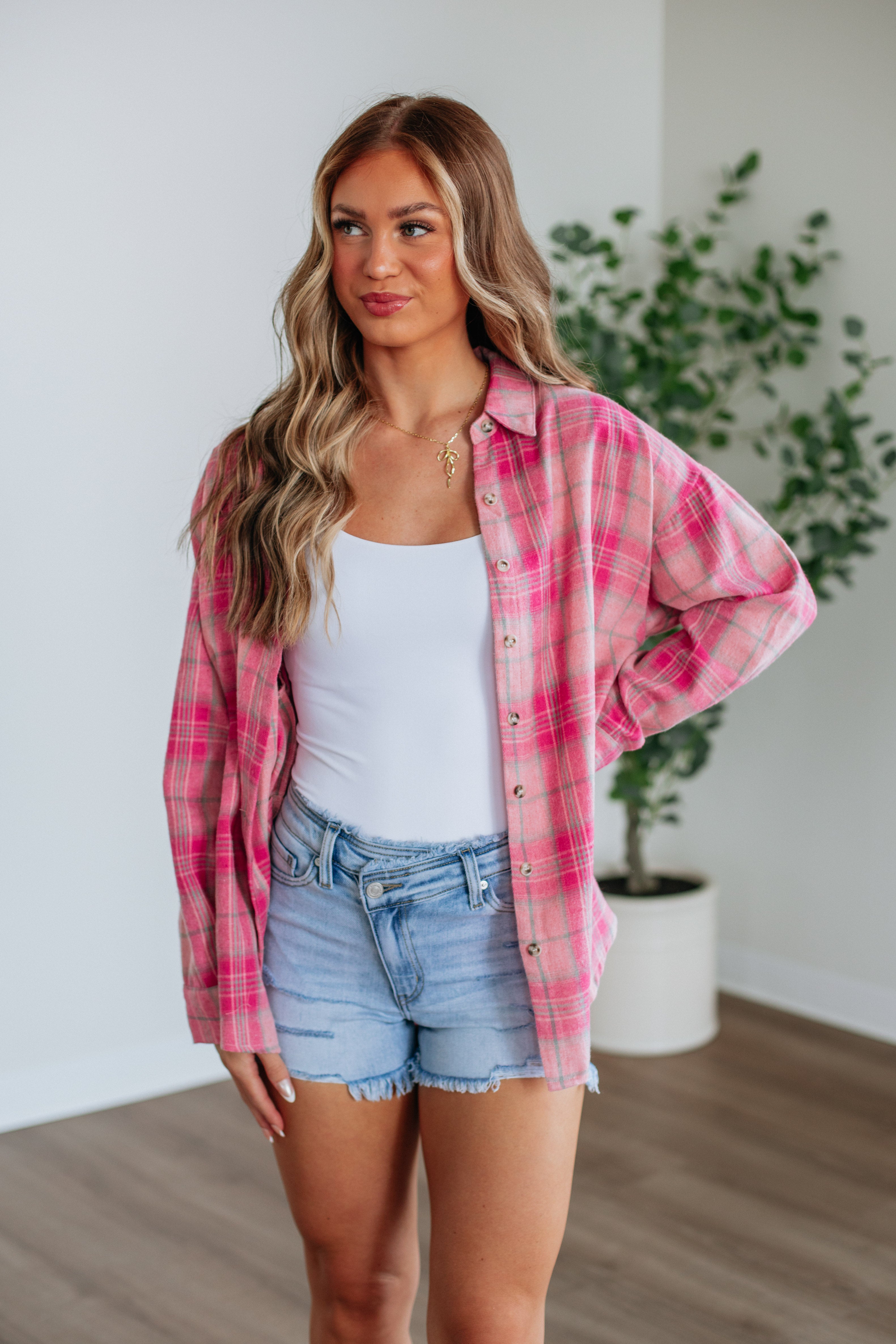 Gabriella Soft Flannel Shirt for Women - Cozy Plaid Long Sleeve Button Down Top - Perfect for Fall, Winter & Layering Outfits