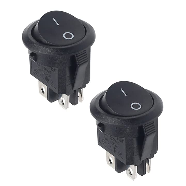 2Pcs 2 Position 4 Pin Black 250V/6A 125V/10A