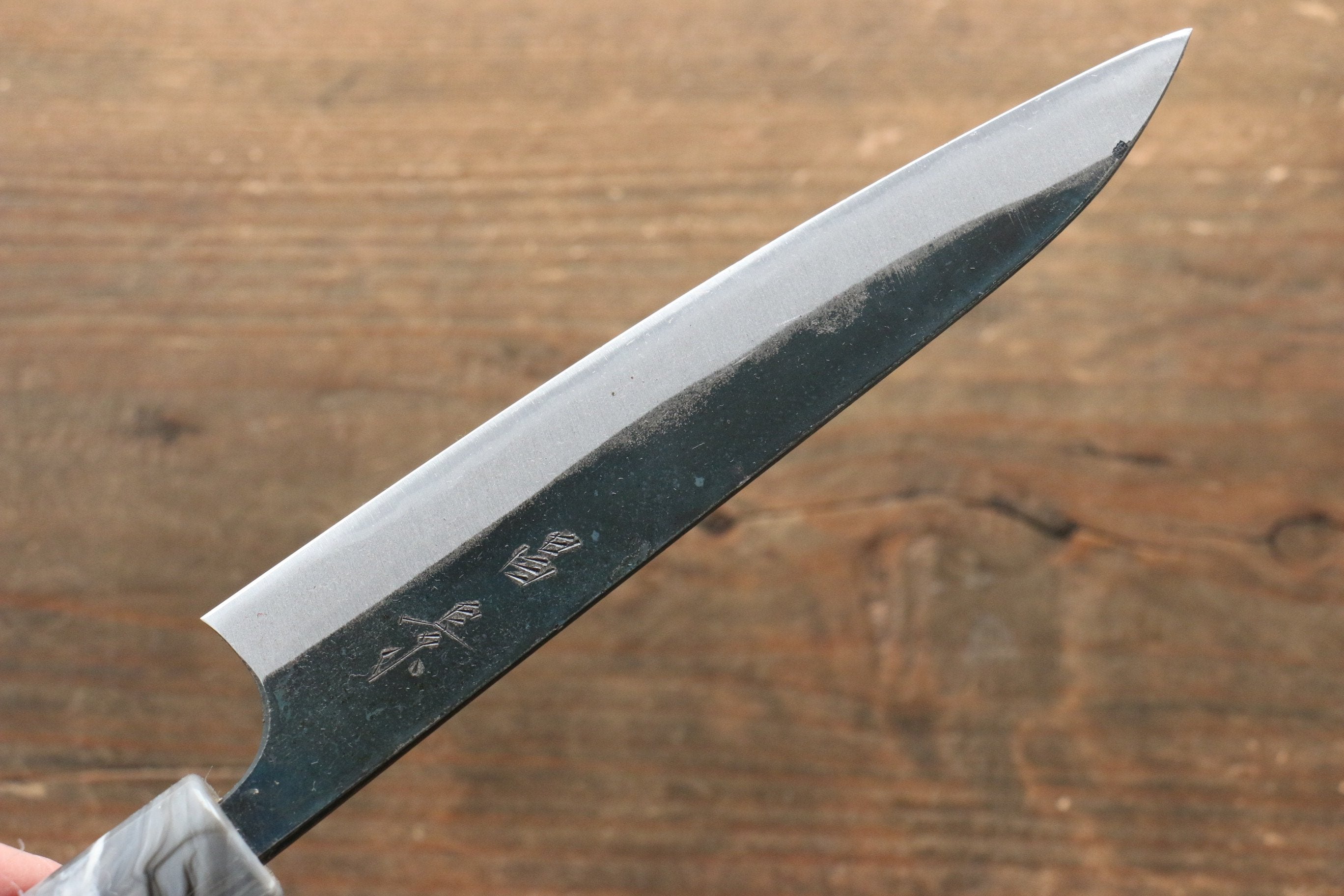 Masakage Mizu Blue Steel No.2 Petty Knife 150mm - Japanese Chef's Utility Knife with Black Finish & American Cherry Wood Handle - Perfect for Slicing, Peeling and Precision Kitchen Tasks