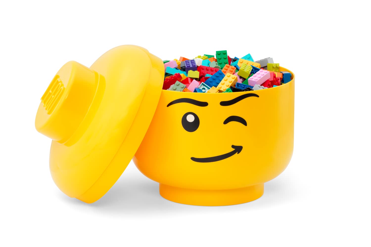 LEGO Storage Head Large Yellow - Creative Toy Organizer for Kids Room & Playroom - Perfect for LEGO Brick Storage and Display