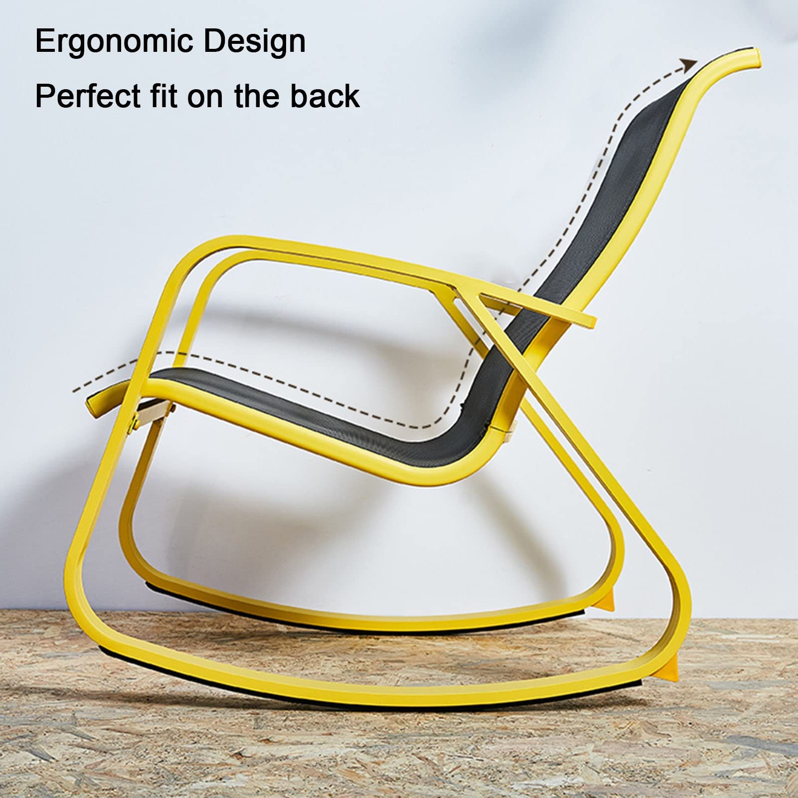Premium Outdoor Textilene Rocking Chair - Lightweight Aluminum Alloy Zero Gravity Patio Chair with Padded Armrest & Cushion - Perfect for Garden, Porch, Balcony & Backyard Relaxation (4 Styles Available) - Ideal for Sunbathing, Reading & Outdoor Lounging