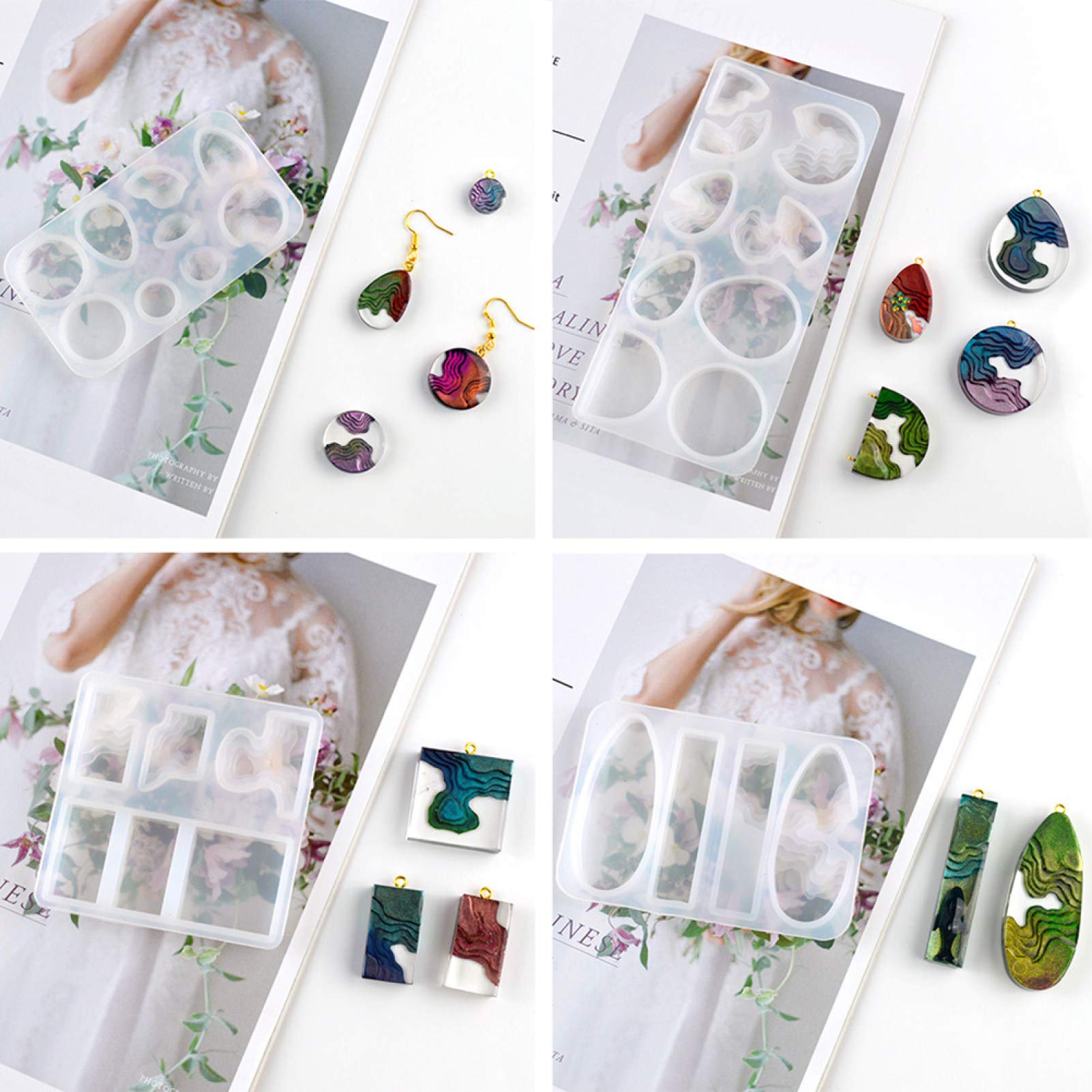 Gilroy Island Resin Silicone Molds - Ocean Themed Jewelry Making Molds for Epoxy Resin Casting, DIY Pendants, Couple Necklaces & Keychains - Perfect for Beach Wedding Gifts, Anniversary Presents & Handmade Resin Crafts