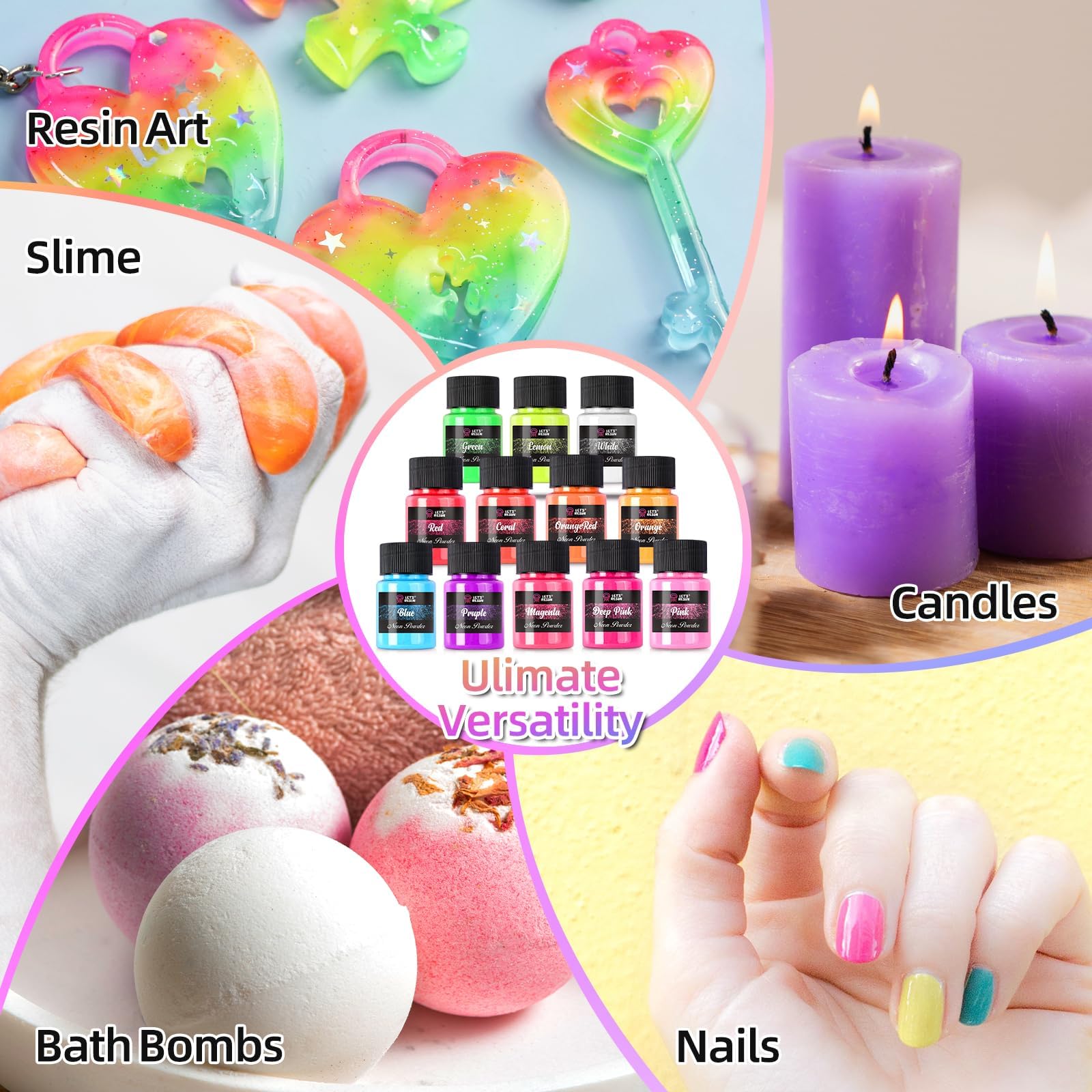 UV Resin Kit with UV Light & Neon Pigment Powder - Complete DIY Jewelry Making Set for Epoxy Resin Crafts, Pendants, Keychains - Perfect for Beginners & Artists