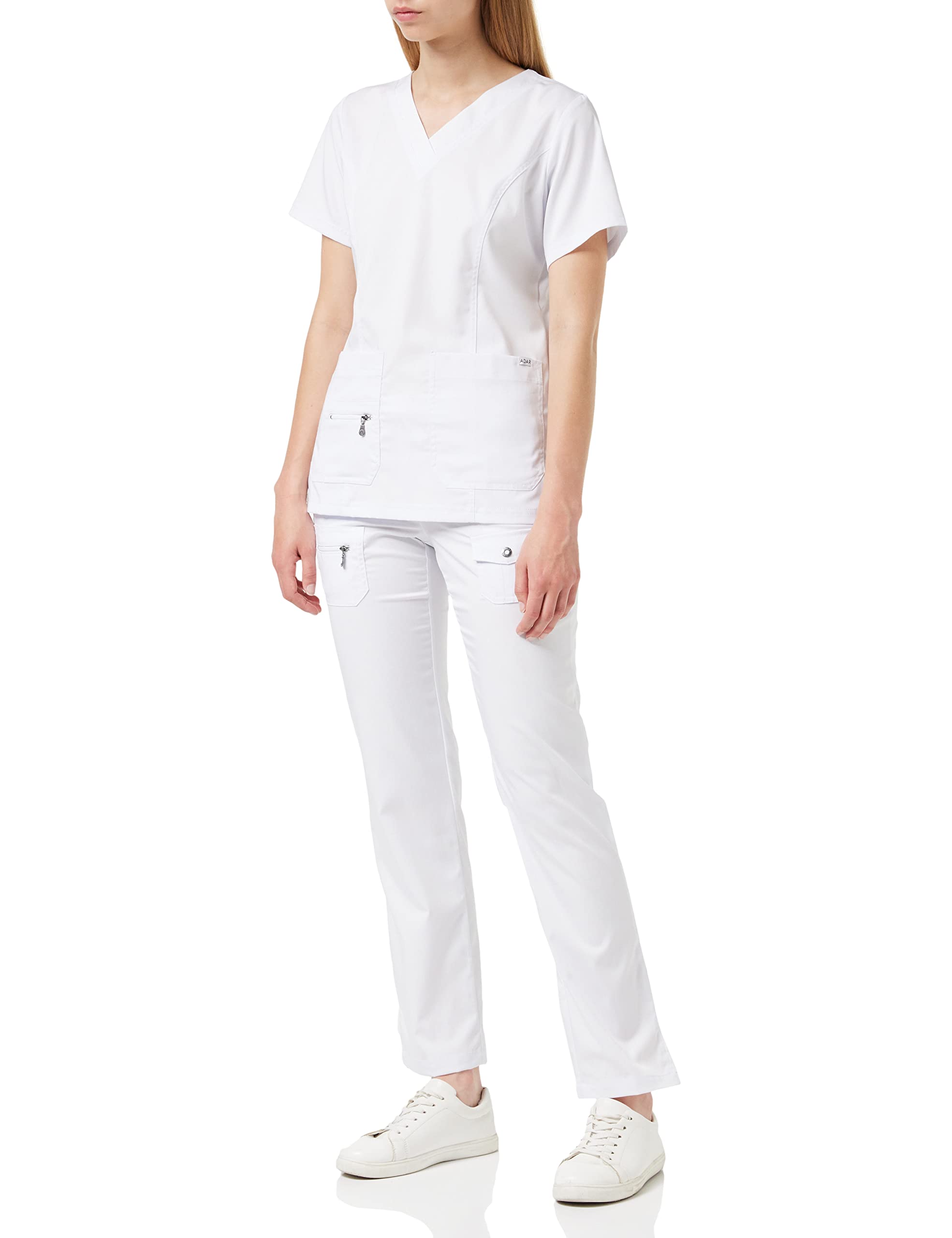 Adar Pro Breakthrough Plus Scrub Set for Women - Enhanced V-Neck Top & Multi Pocket Pants - Comfortable Medical Uniform for Nurses & Healthcare Workers - Perfect for Hospital, Clinic & Dental Office Shifts (Petite/Tall Sizes Available)