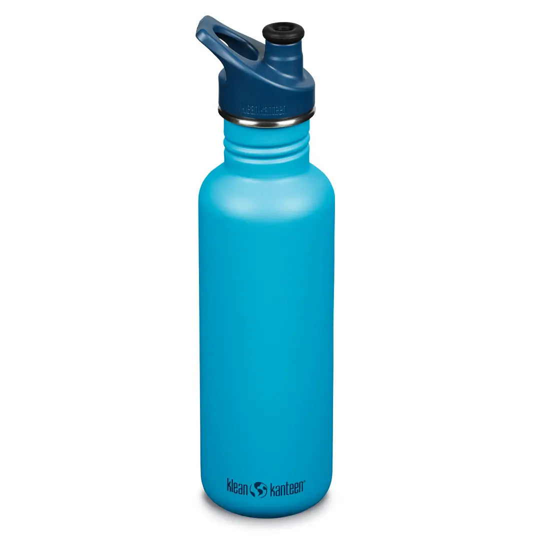 Klean Kanteen Classic Sports Cap 800ml Stainless Steel Water Bottle - Leak Proof & BPA Free for Gym, Hiking, Camping & Outdoor Activities