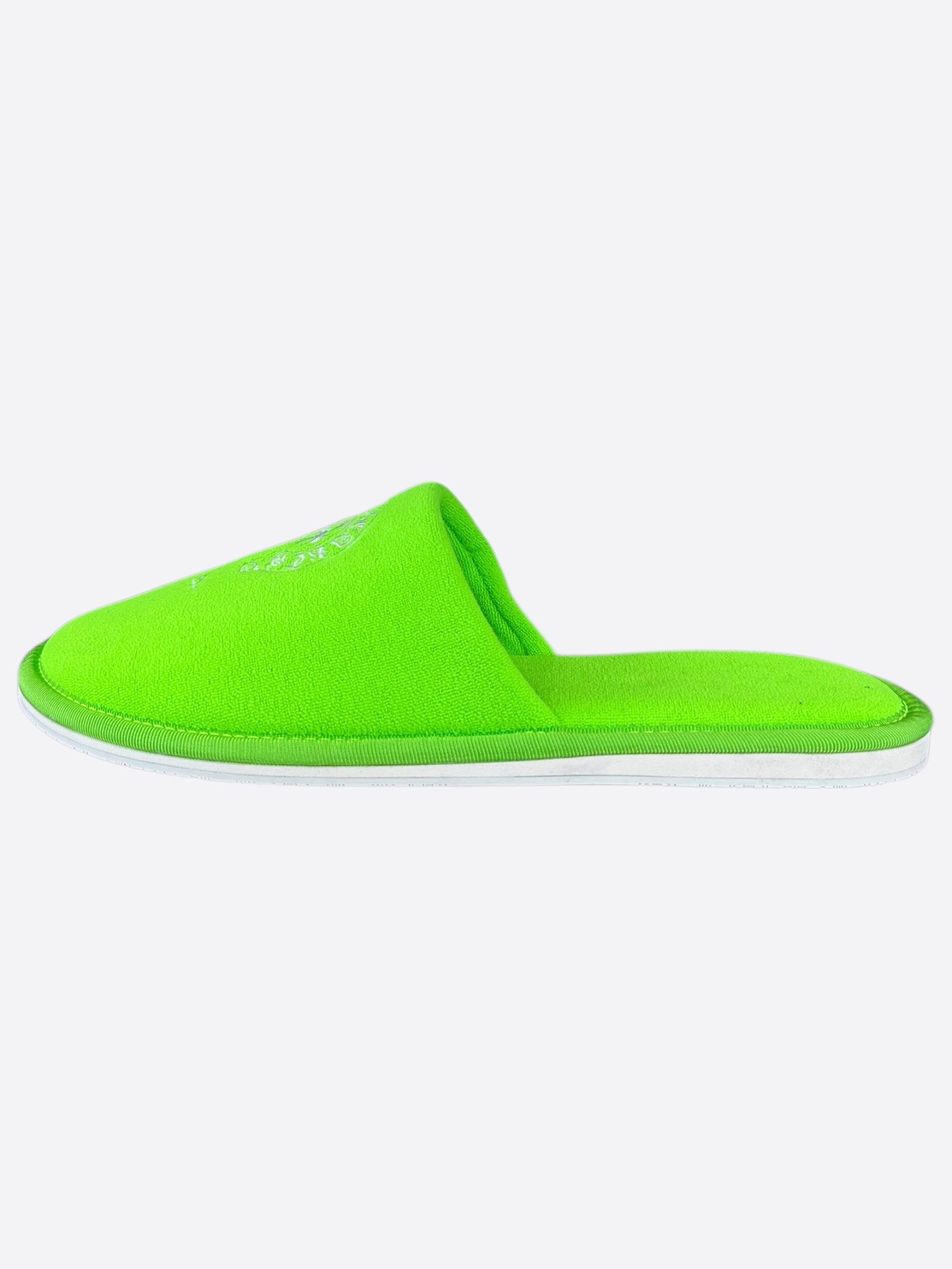Chrome Hearts Green & White Miami Horseshoe Logo Slippers - Stylish & Comfortable Luxury Slides for Men & Women - Perfect for Home, Beach & Casual Outings