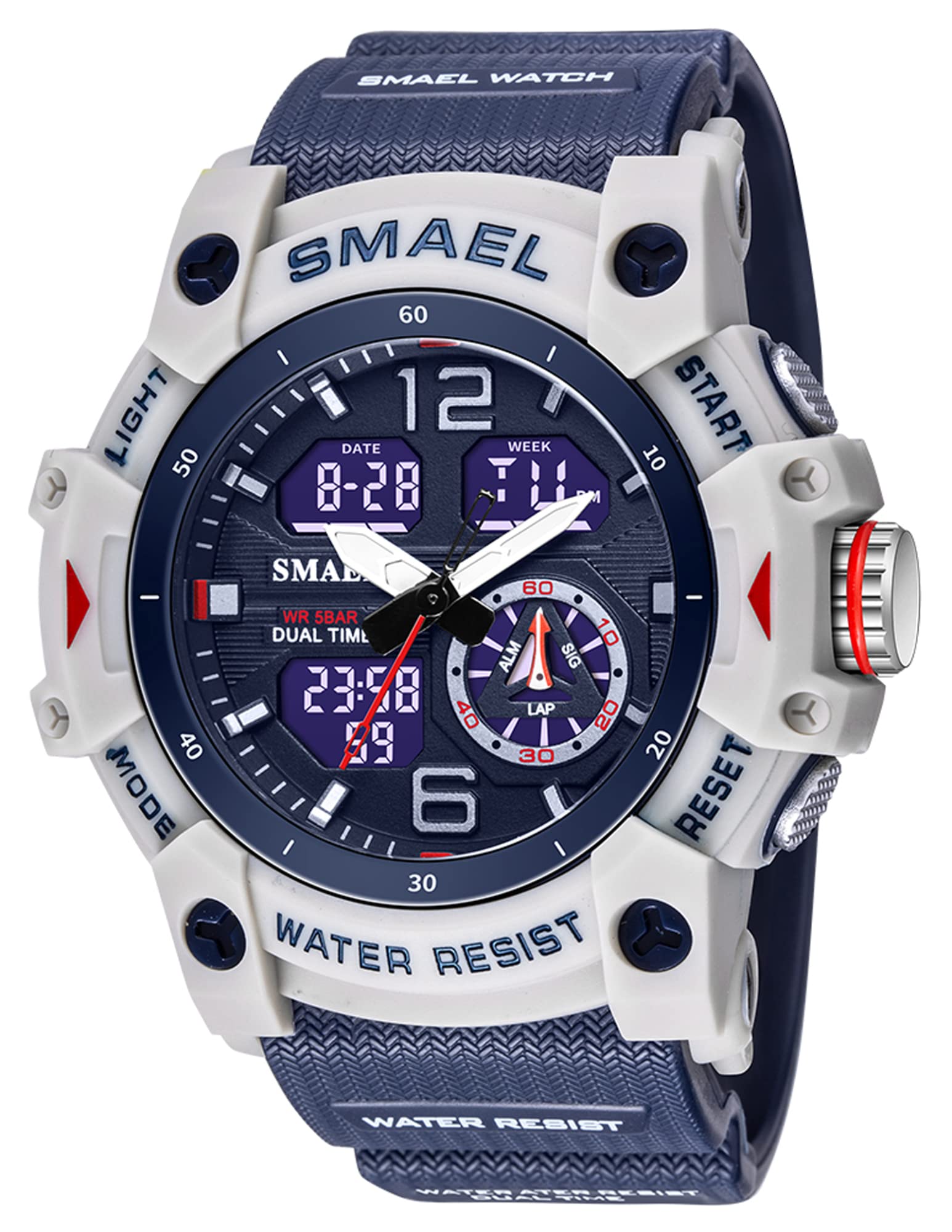 Findtime Men's Military Tactical Watch - Waterproof Analog Digital Sport Watch with LED Alarm & Stopwatch, Big Face Army Watch for Outdoor, Hiking, Camping & Adventure Activities