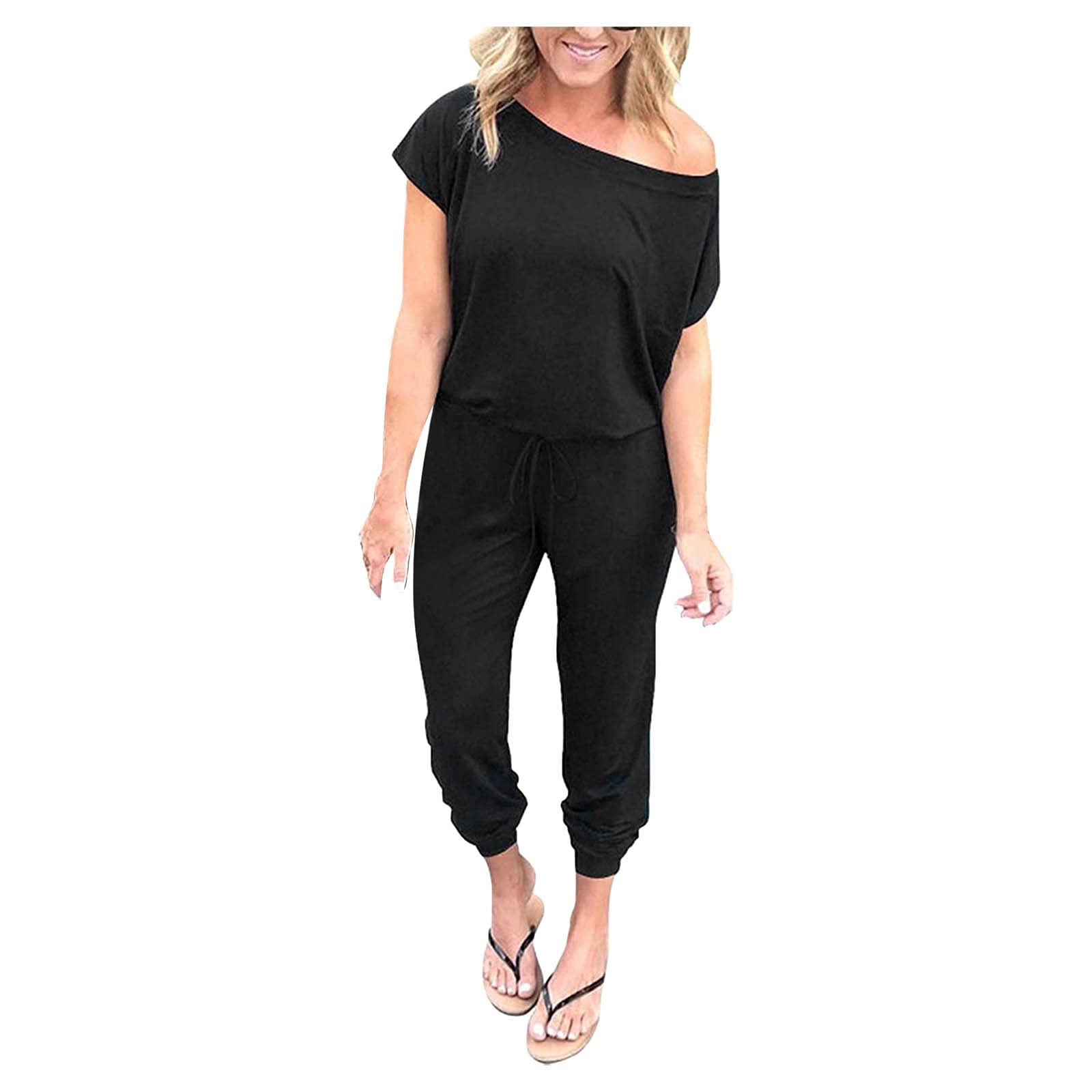 LLDYYDS Women's Summer Jumpsuits - Plus Size & Maternity Rompers, Short Sleeve Jumpsuit for Casual Wear, Beach Outfits, and Pregnancy Comfort