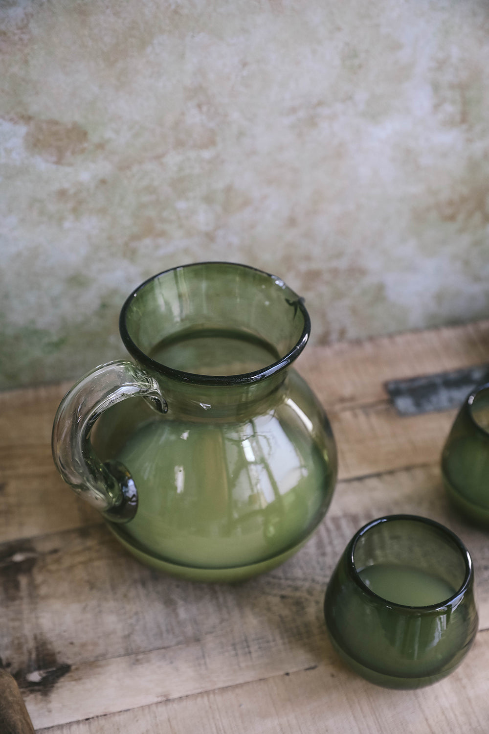 Premium Round Glass Pitcher with Olive Design - Perfect for Iced Tea, Lemonade & Summer Beverage Serving