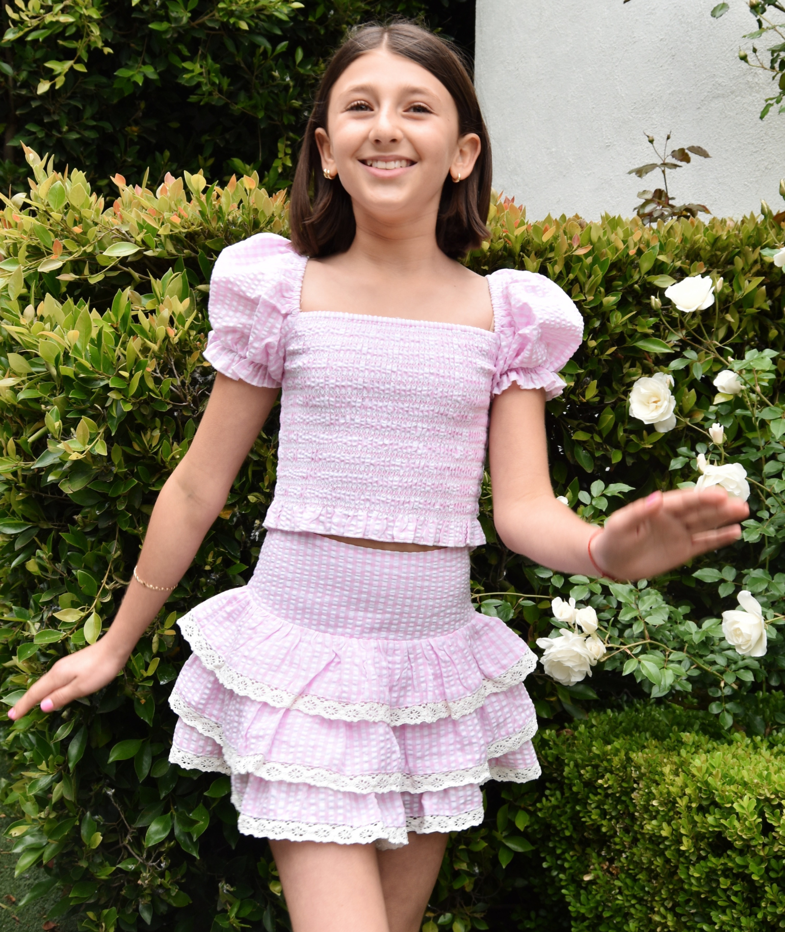 Katie J NYC Girls Seersucker Melody Skirt - Cute Summer Dress for Toddler & Kids - Perfect for Beach, Party & Outdoor Play