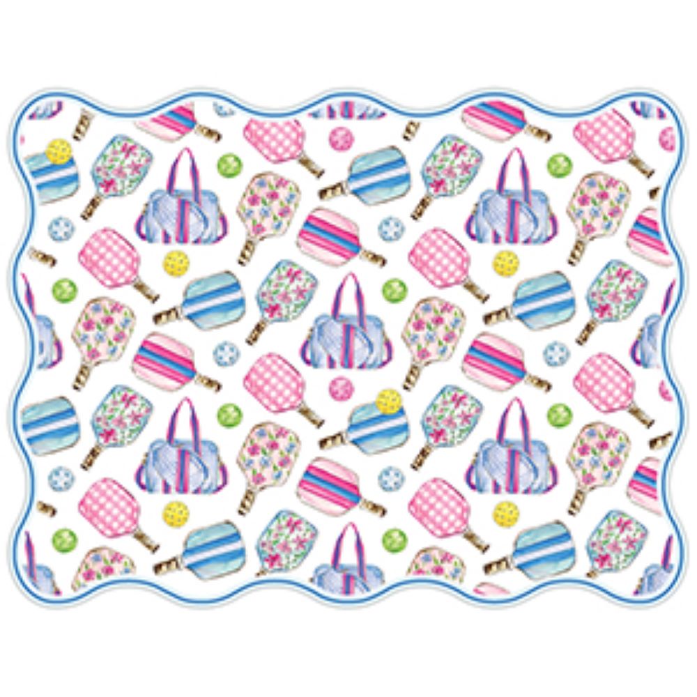 Preppy Pickleball Die Cut Placemats - Stylish & Durable Table Decor for Game Nights, Parties & Home Dining | Perfect for Pickleball Fans & Entertaining Guests