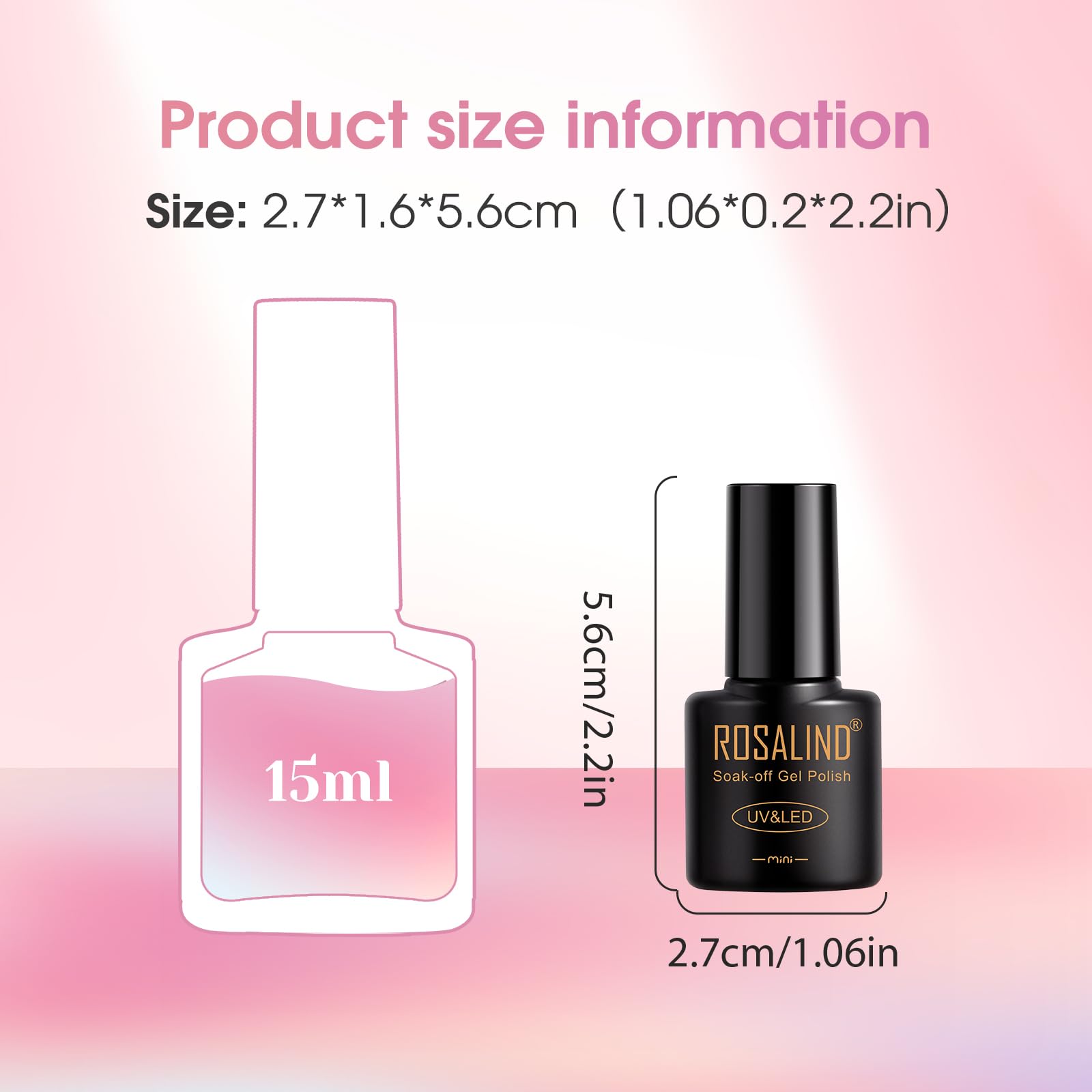 ROSALIND 30PCS Gel Nail Polish Set with Base Coat & Glossy Matte Glitter Top Coat - 26 Colors DIY Nail Art Kit for Beginners - Perfect for Home Manicures, Salon Use & Gift Giving