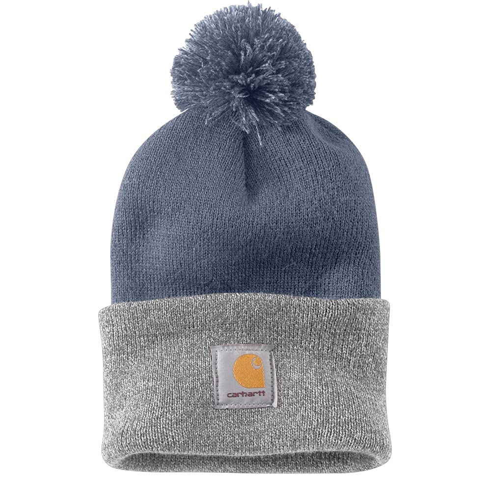 Carhartt Women's Knit PomPom Cuffed Beanie 102240 - Winter Warm Hat for Outdoor Activities, Hiking & Casual Wear