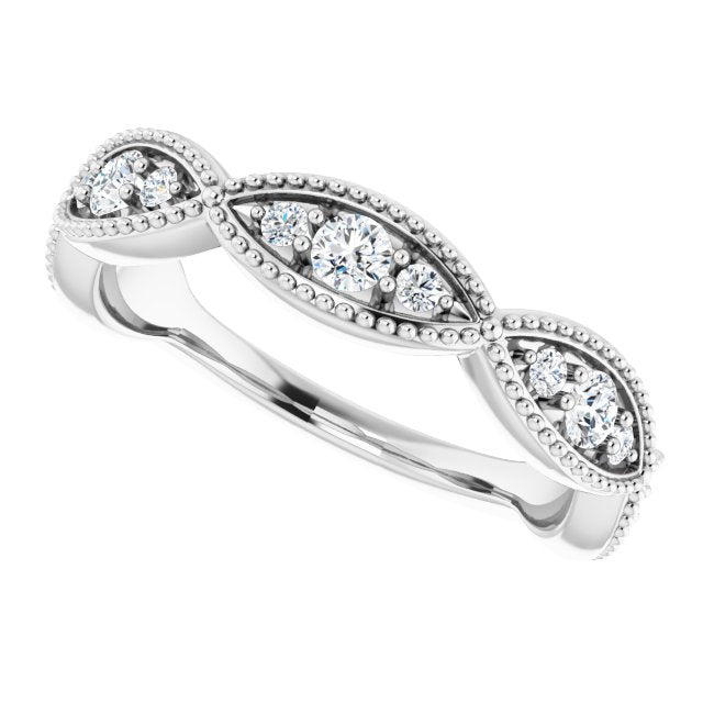 0.50 Carat Round Cut Diamond Wedding Band Ring with Milgrain Detailing - Perfect for Bridal Jewelry, Anniversary Gifts & Special Occasions