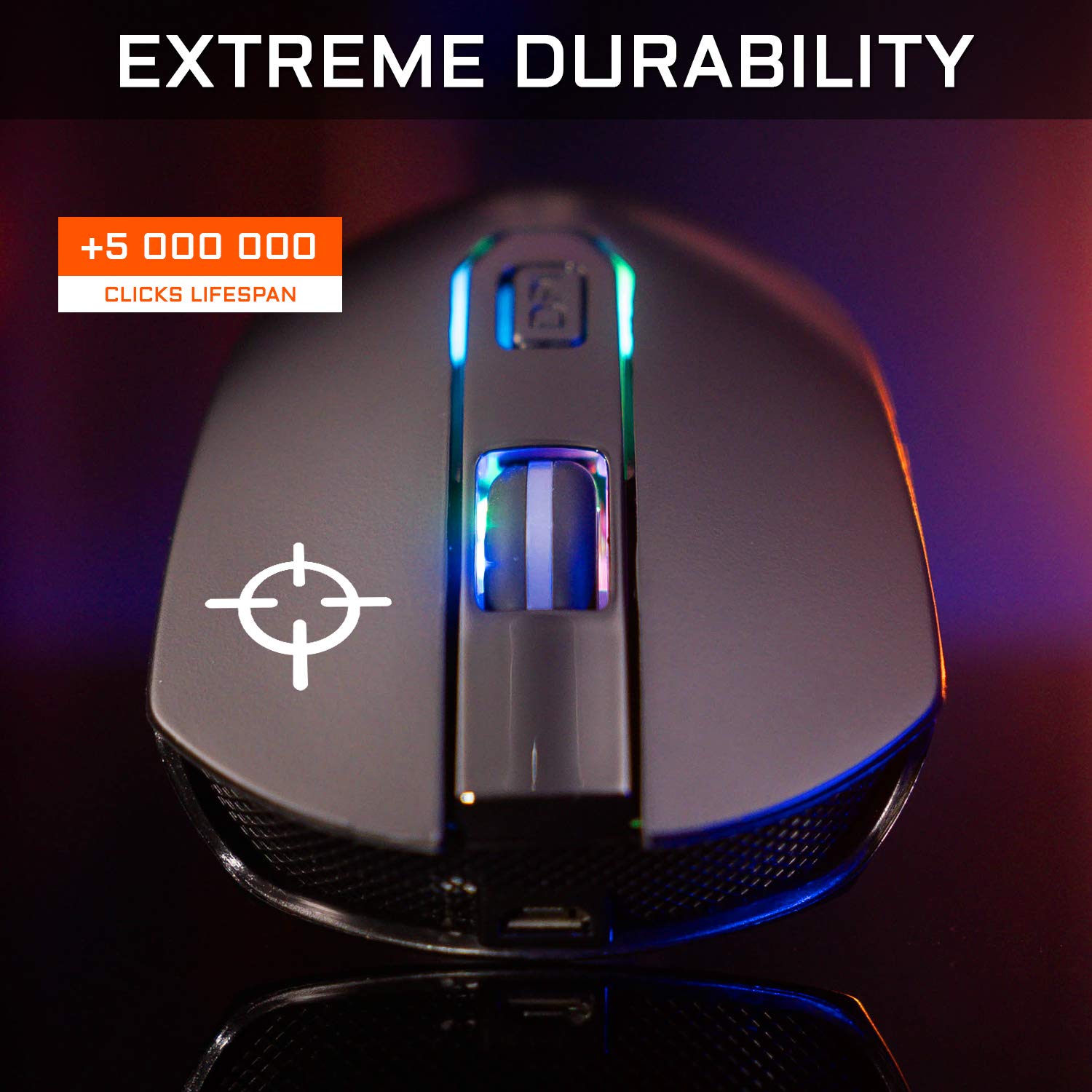 G-LAB Kult Xenon Rechargeable Wireless Gaming Mouse - High Performance 5000 DPI, RGB LED, 6 Buttons, Lightweight & Fast - PC, PS5, Xbox One - Perfect for FPS, MOBA & Esports Gaming
