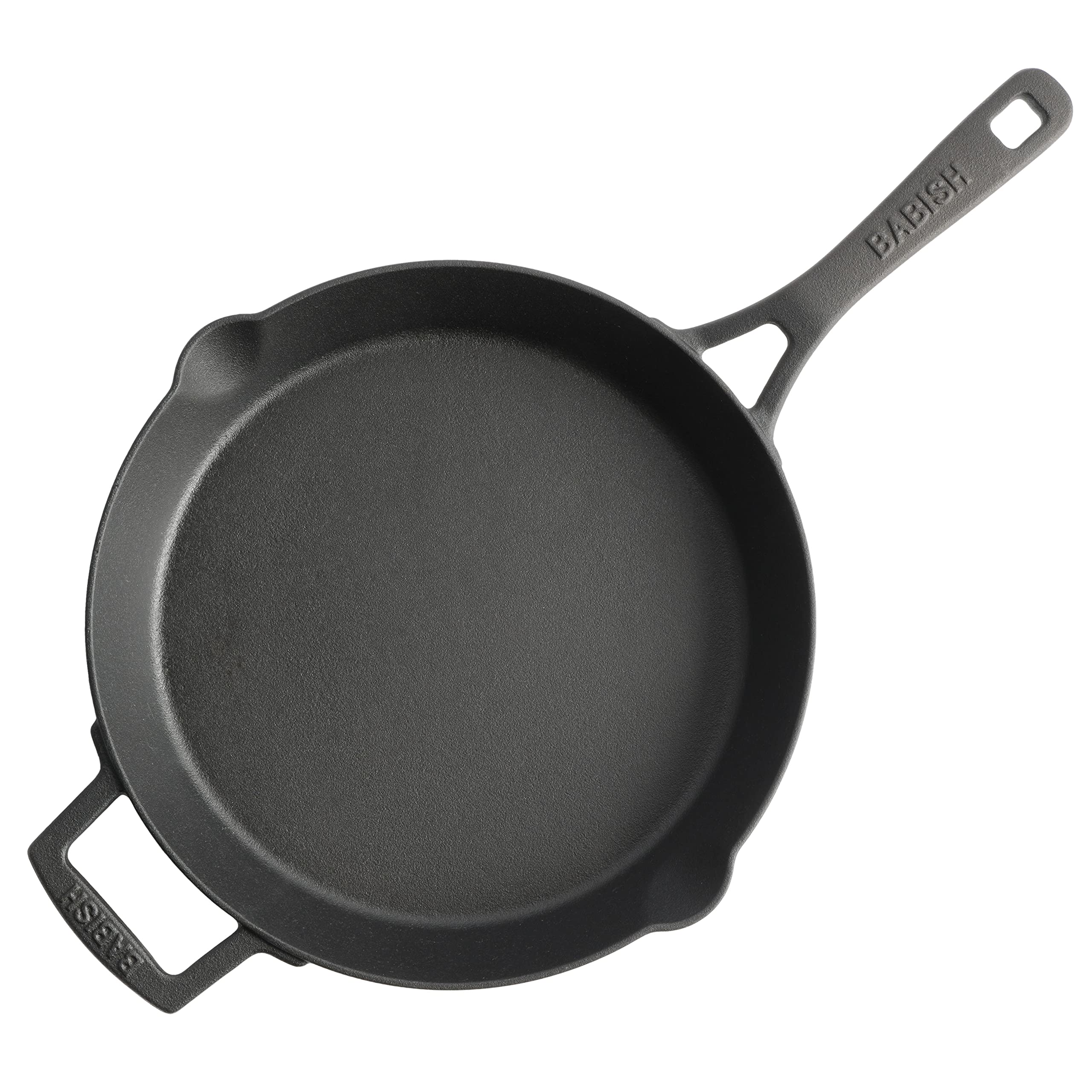 Babish 10-Inch Cast Iron Skillet - Pre-Seasoned, Heavy Duty & Non-Stick - Perfect for Searing, Baking & Camping Cooking